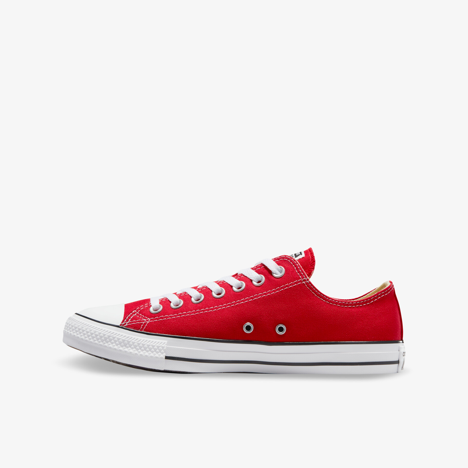 Roter Sneaker aus Canvas mit weißer Gummisohle, langlebig und komfortabel für den Alltag