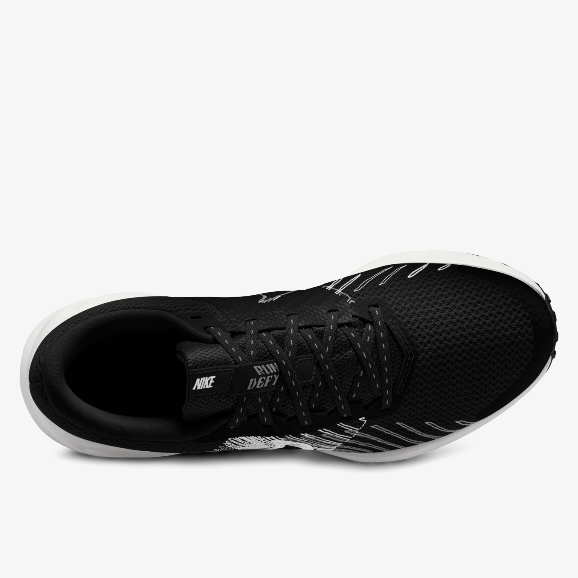 Schwarzer Sportschuh mit weißer Sohle und gestreiftem Design für optimalen Komfort