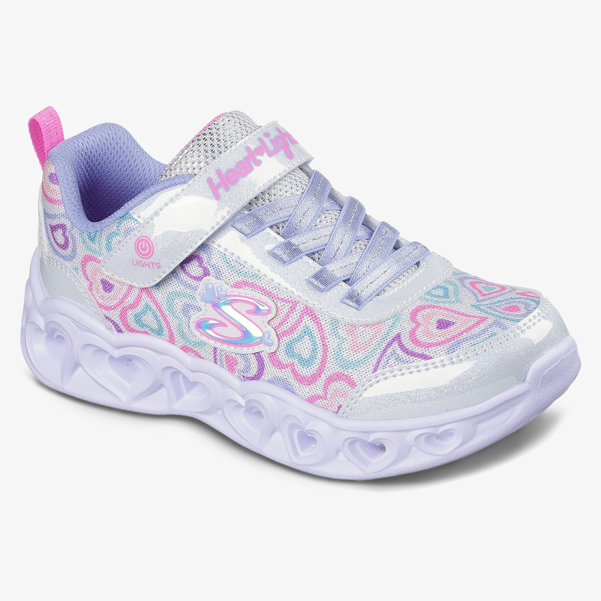 Stylischer Sneaker mit farbenfrohem Muster und bequemer Sohle seitlich