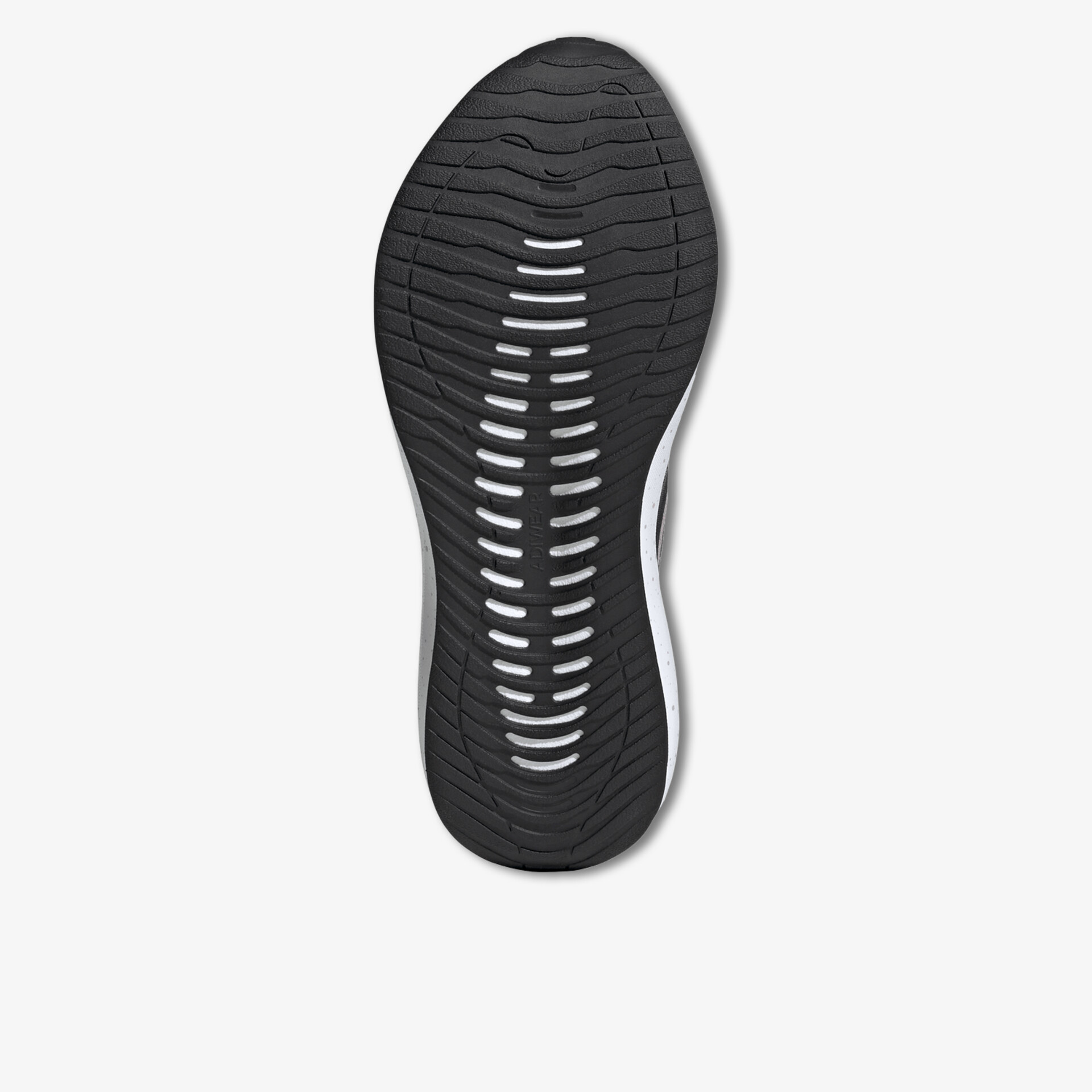 Schwarze Sportschuhsohle mit tiefem Profil für optimalen Halt und flexible, langlebige Materialstruktur