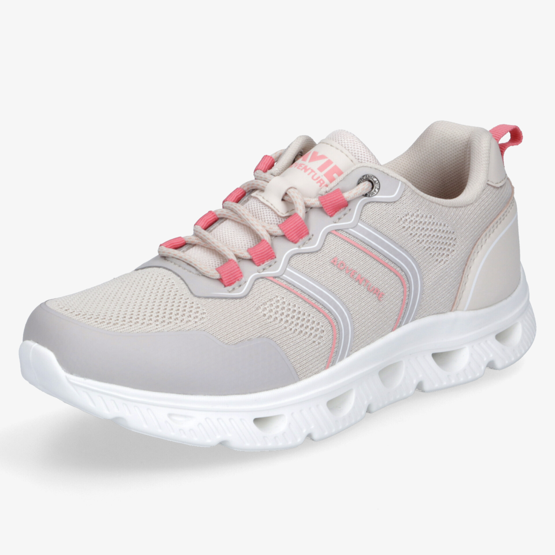 Moderner beiger Sneaker mit sportlichem Design, bequemer Passform und atmungsaktivem Obermaterial.