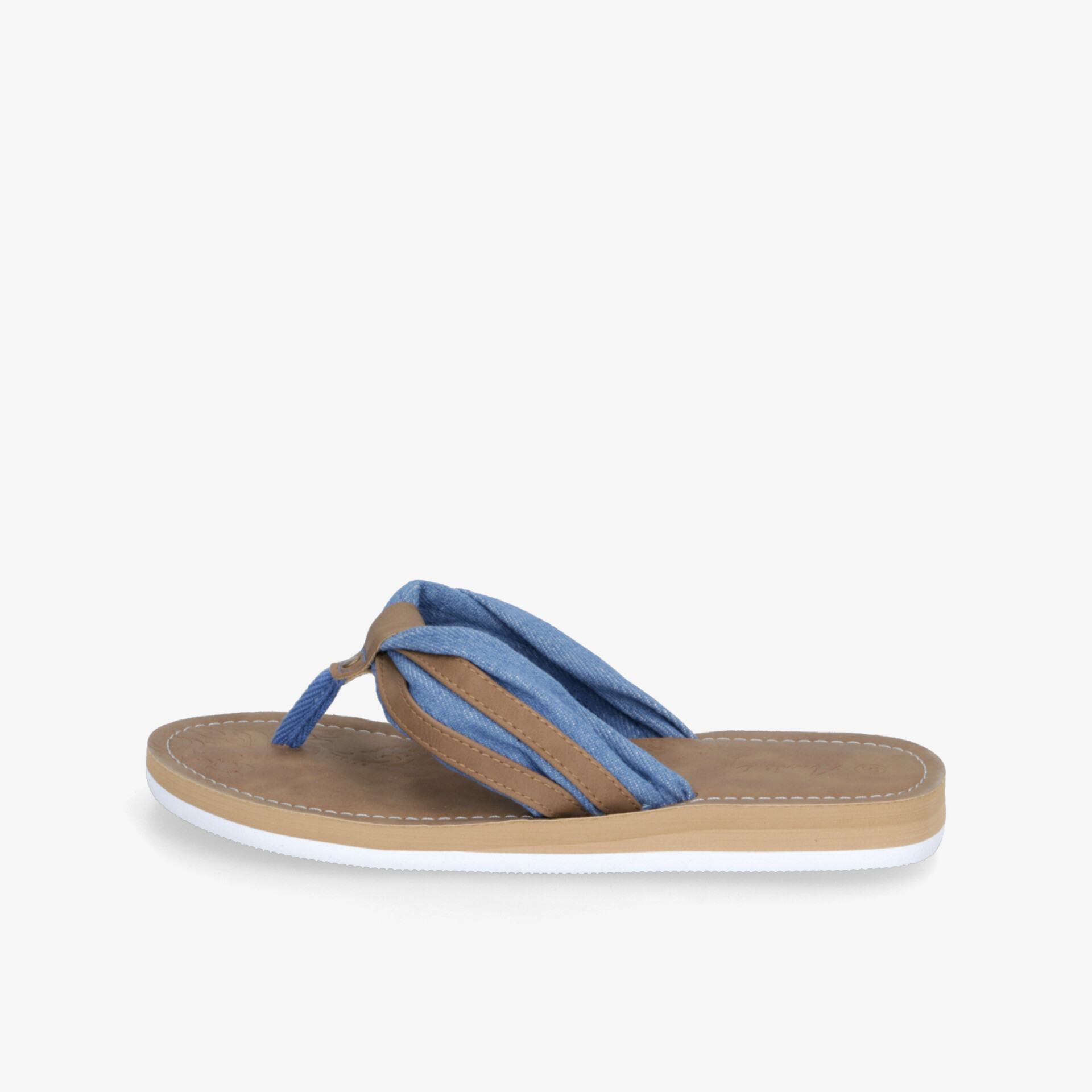 Bequemer blauer Flipflop mit gepolsterter Sohle und rutschfestem Design, ideal für Freizeit und Alltag.