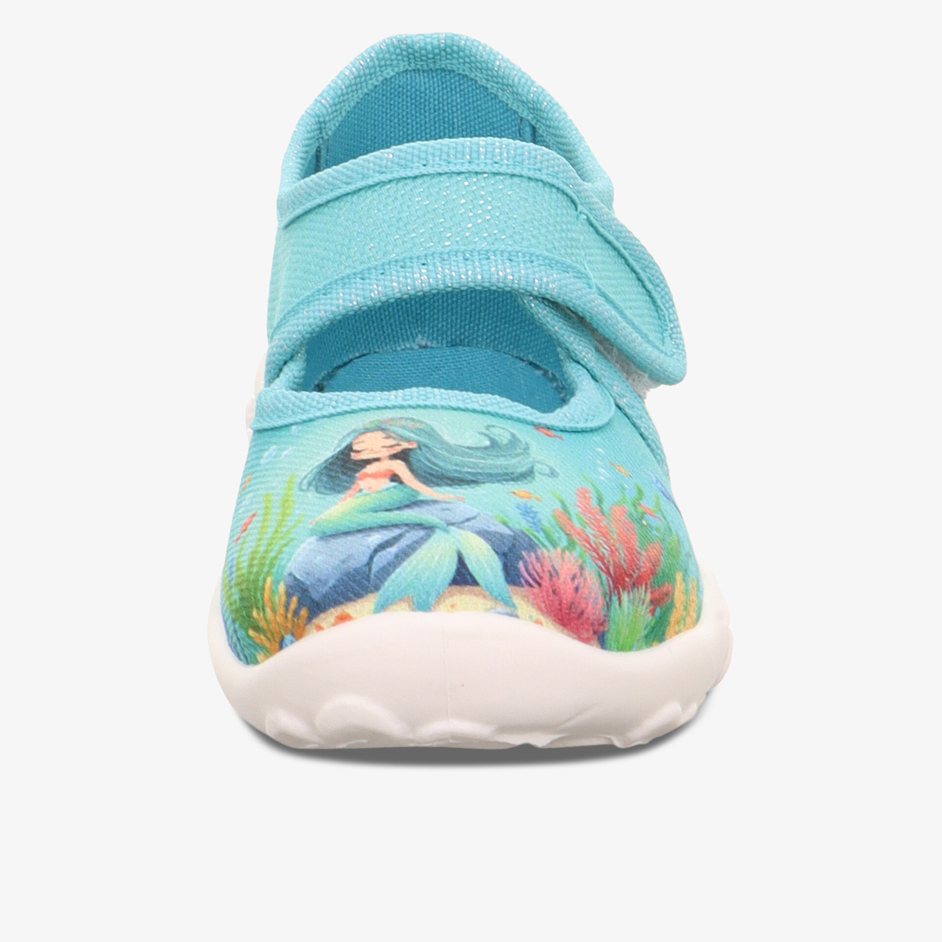 Blauer Kinderschuh mit Klettverschluss für einfachen Halt und bequemen Tragekomfort