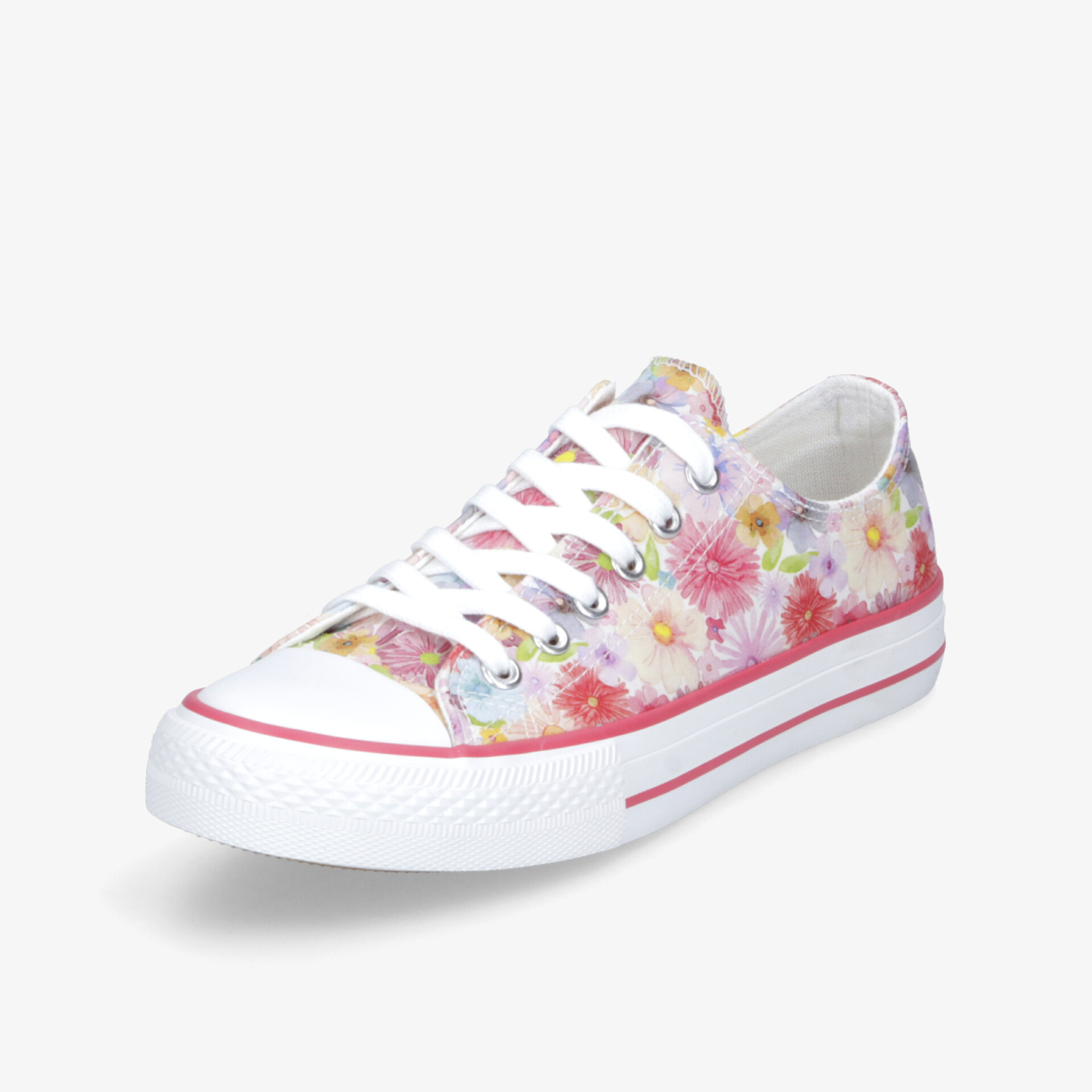 Leichter Sneaker mit farbenfrohem Blumenmuster, bequem und flexibel für den Alltag