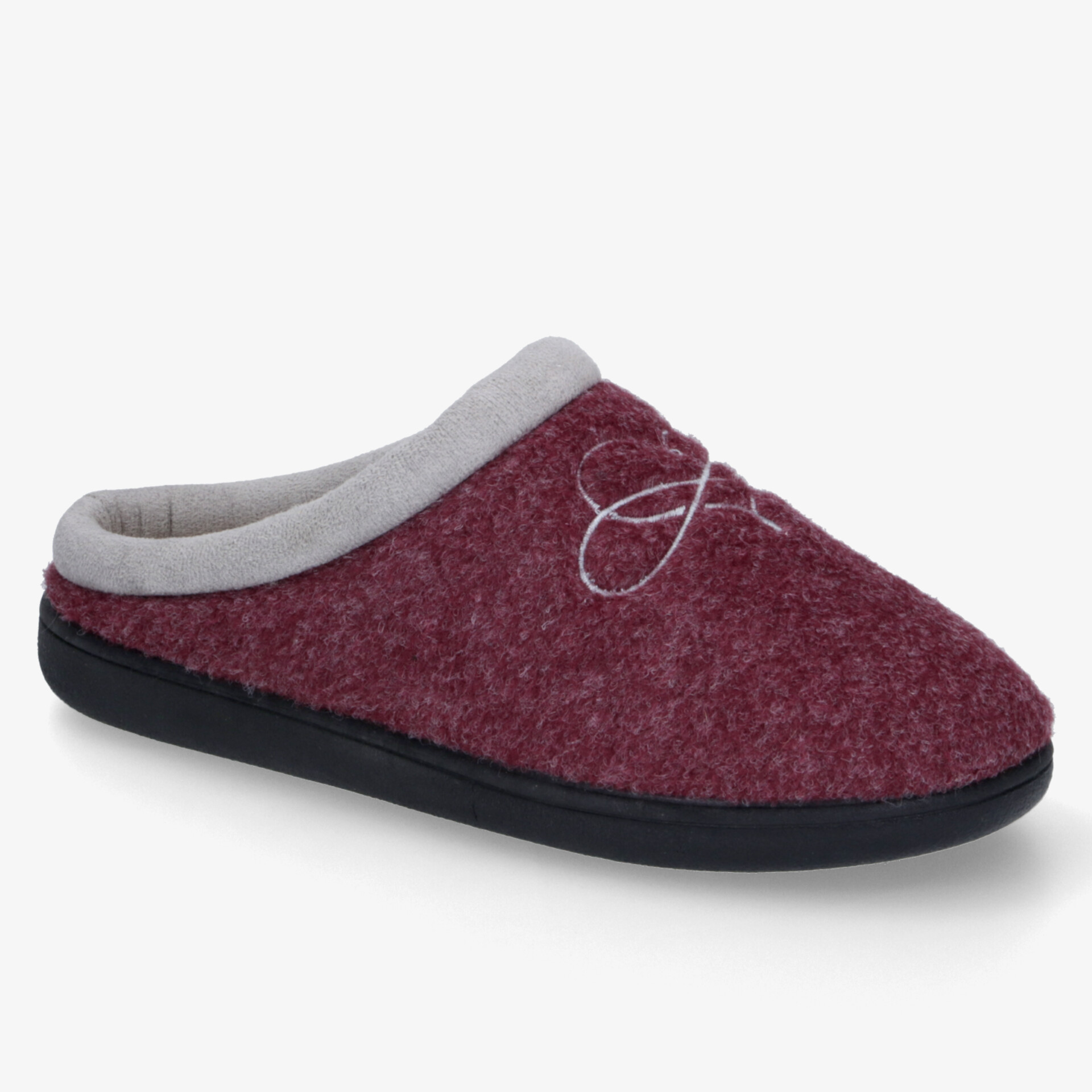 Gemütlicher Wollfilz-Hausschuh in Rot mit rutschfester Sohle und bequemer Passform