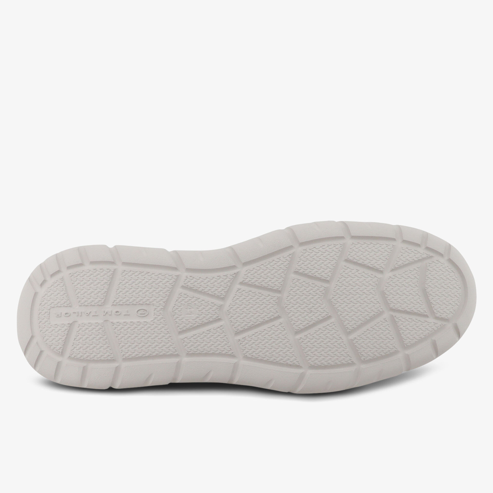 Weiße Schuhsohle mit rutschfestem Profil, robust und langlebig für optimalen Tragekomfort und Trittsicherheit