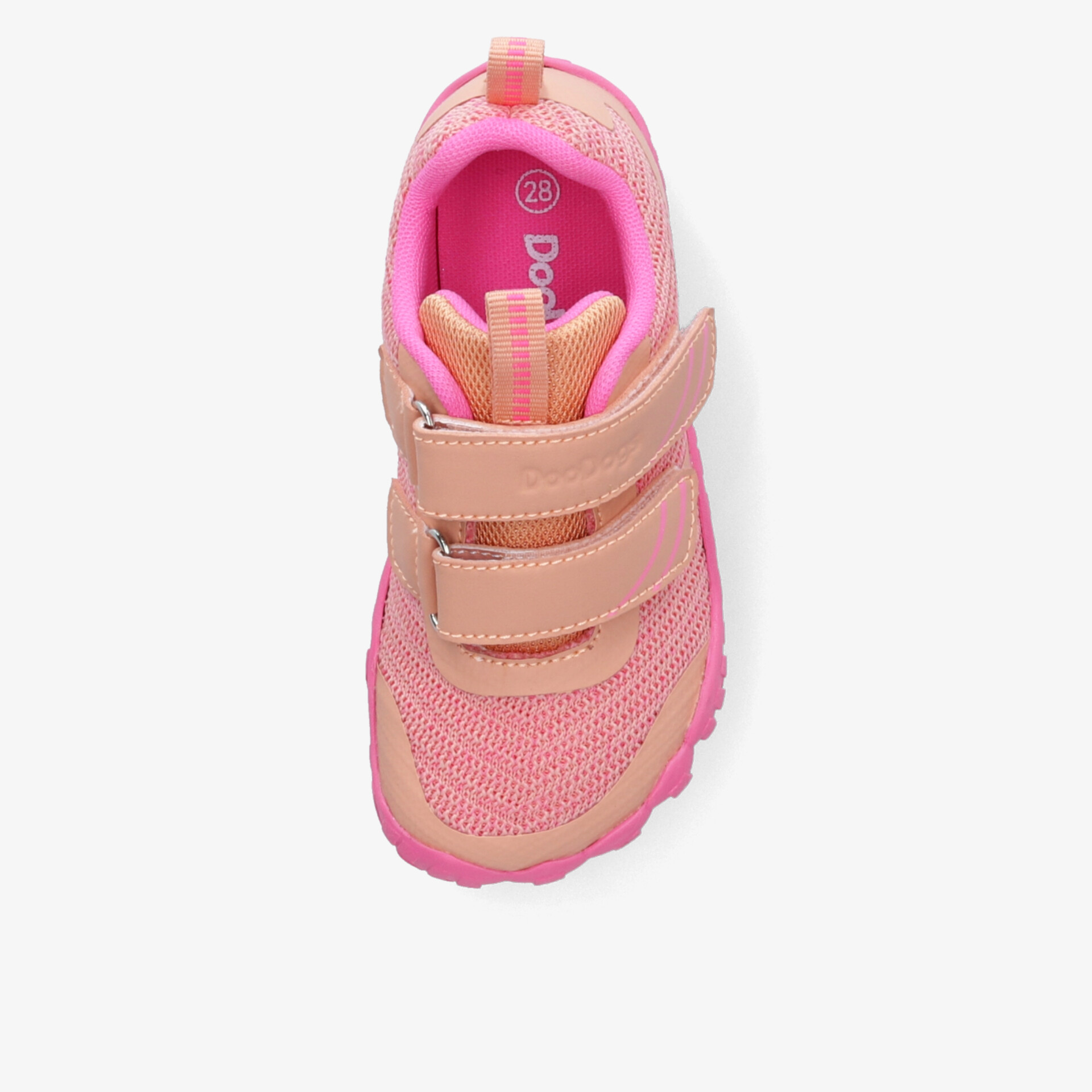 Bunter Sportschuh in Pink mit flexiblem Klettverschluss und robuster Sohle. Ideal für aktive Freizeitgestaltung.