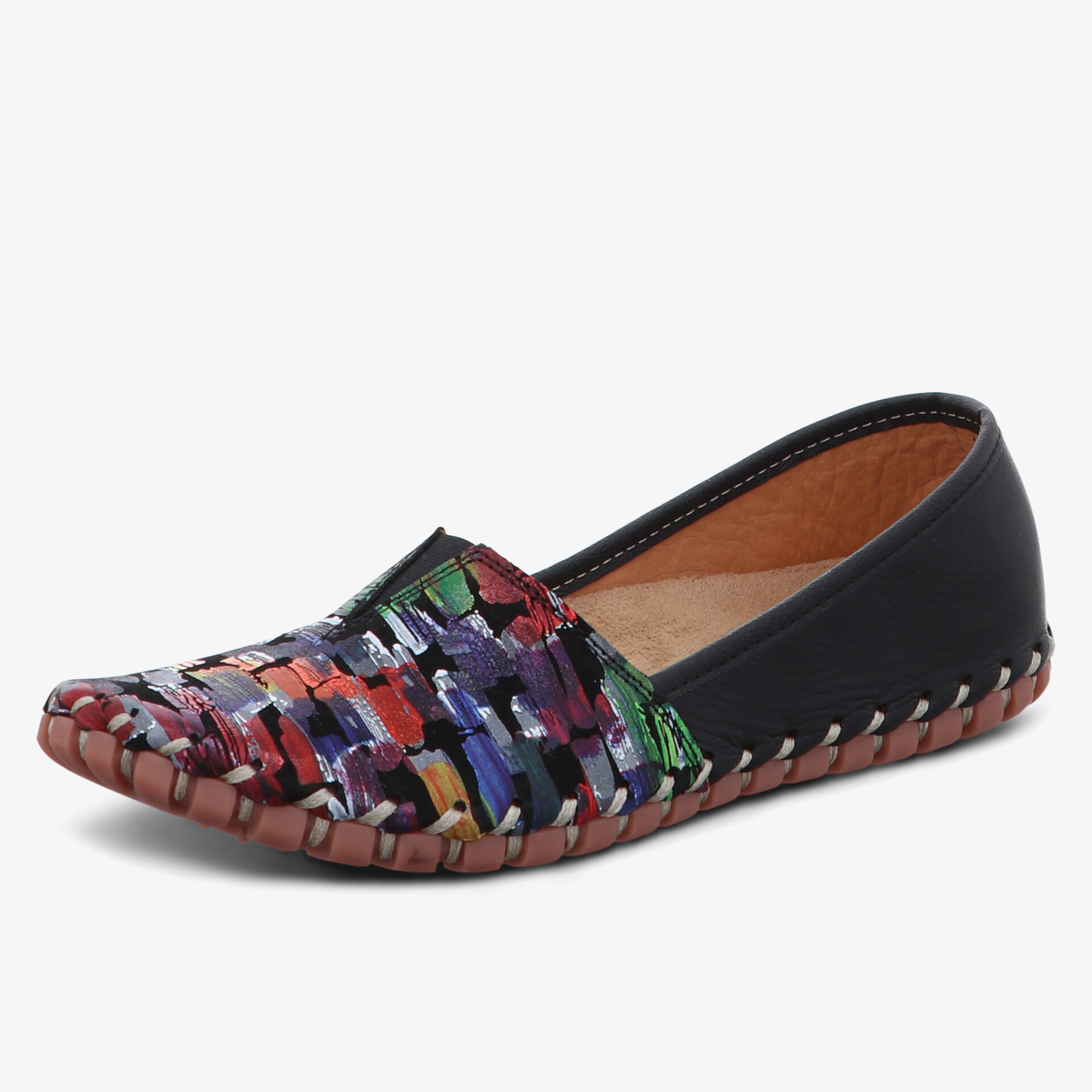 Bequeme, farbenfrohe Slipper mit handgefertigtem Design und atmungsaktivem Material für optimalen Tragekomfort.