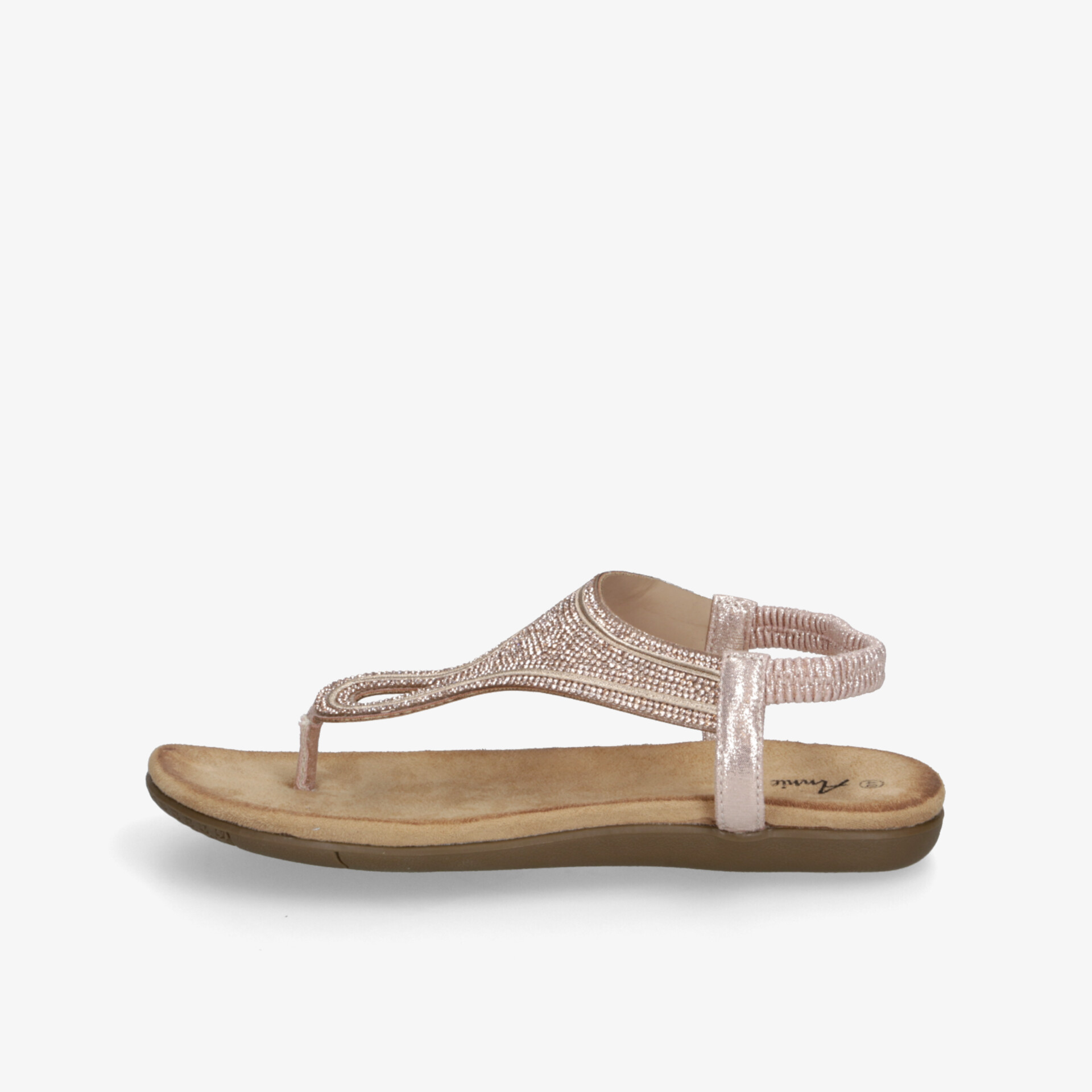 Bequeme beige Sandale mit verstellbarem Riemen, weicher Sohle und elegantem Design, ideal für warme Tage