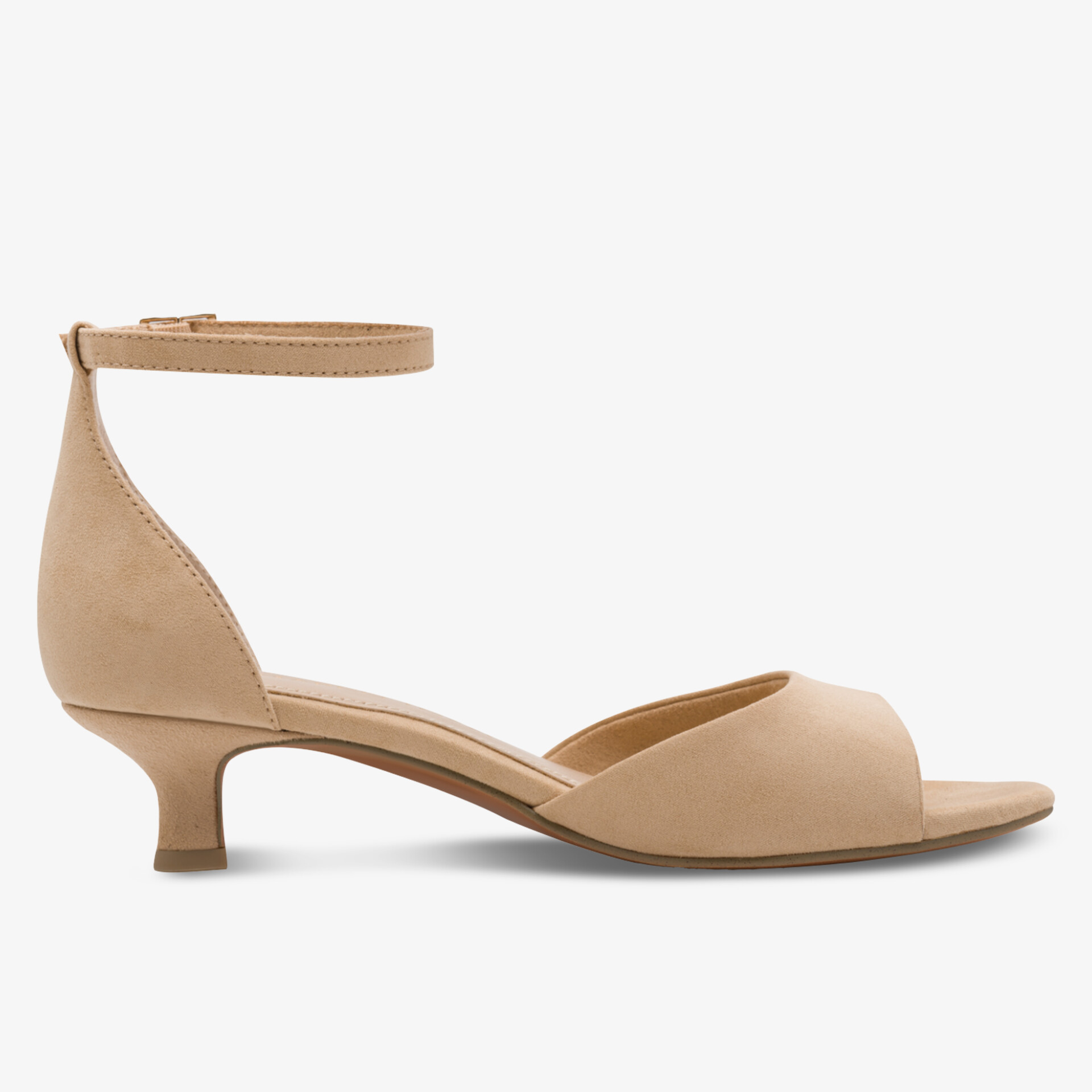 Eleganter Sandalen-Schuh mit niedrigem Absatz und verstellbarem Knöchelriemen für komfortables Tragen