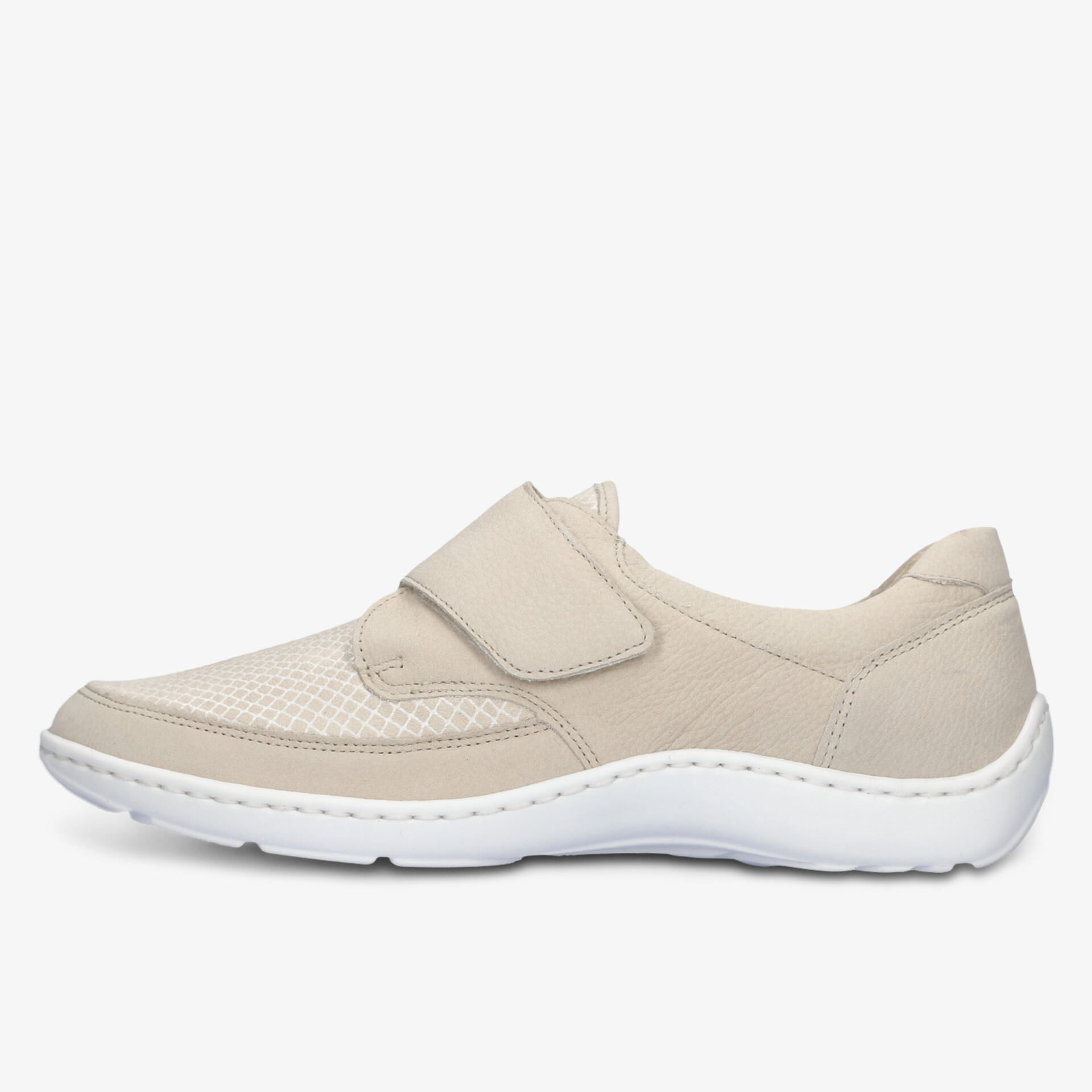 Bequemer leichter Schuh mit atmungsaktivem Material und rutschfester flexibler Sohle seitlich