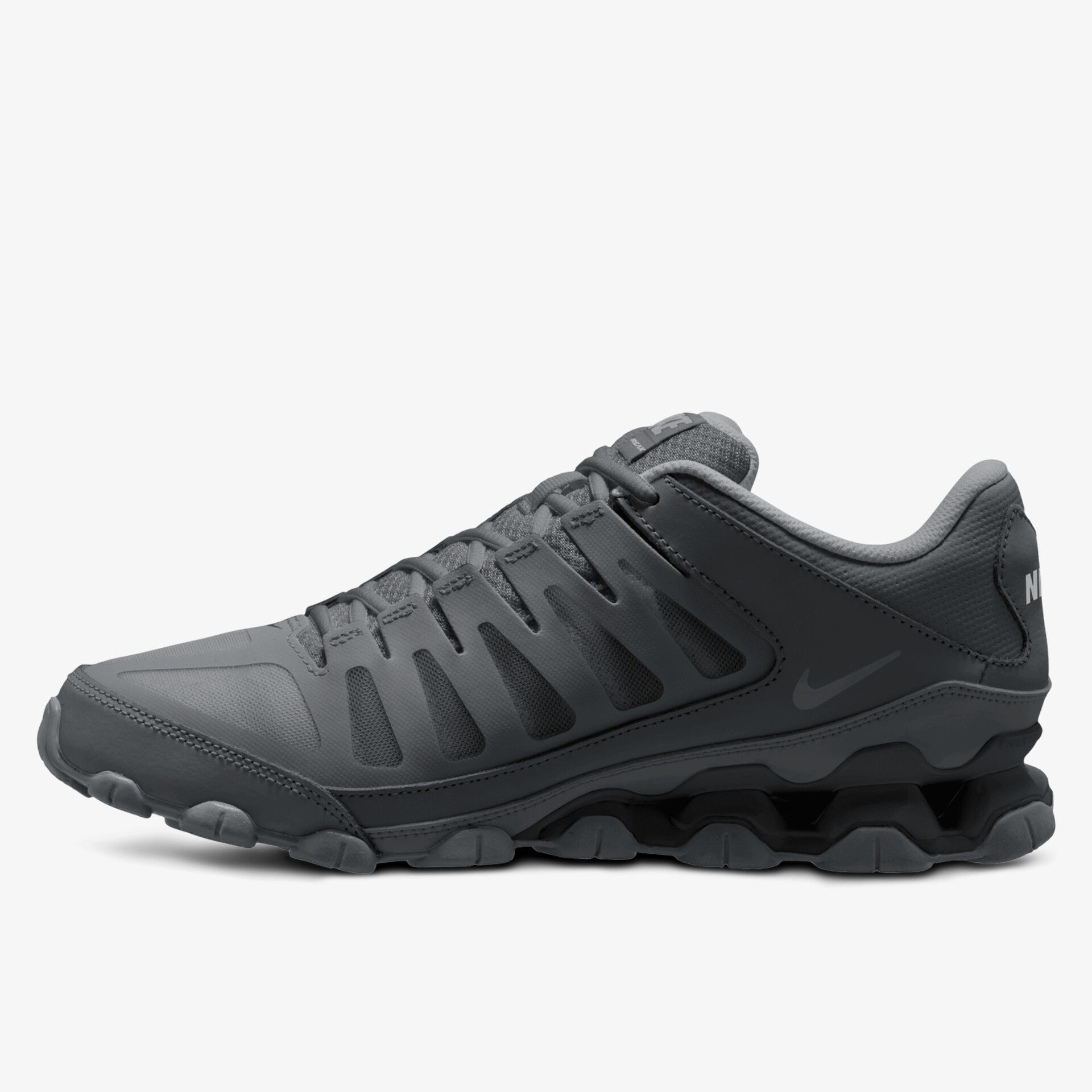 Moderner, dunkler Sportschuh, der Komfort und Stil bietet, perfekt für vielseitige Aktivitäten.