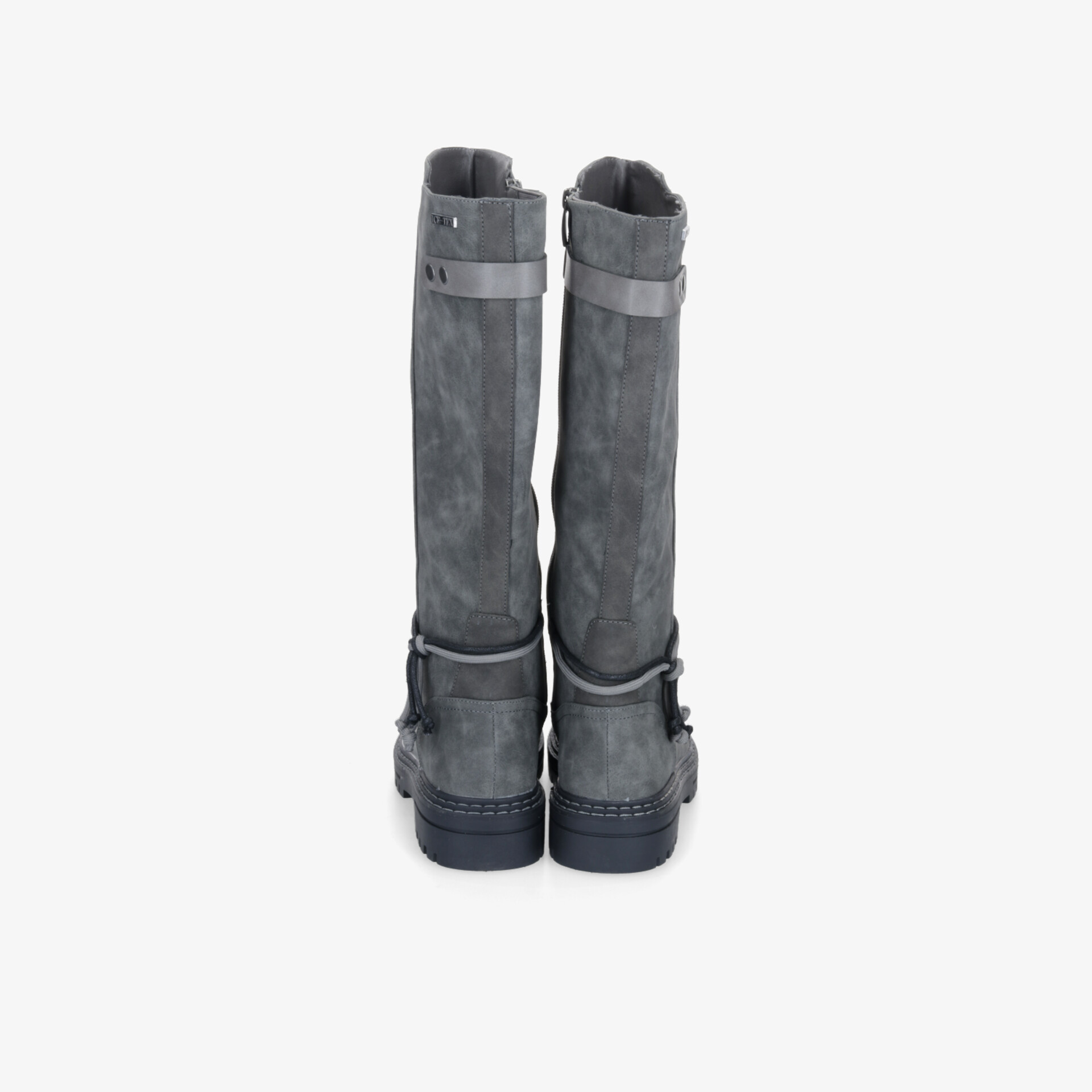 Grau hohe Stiefel mit robustem Design und strapazierfähigen Sohlen, perfekt für Komfort und Stil.