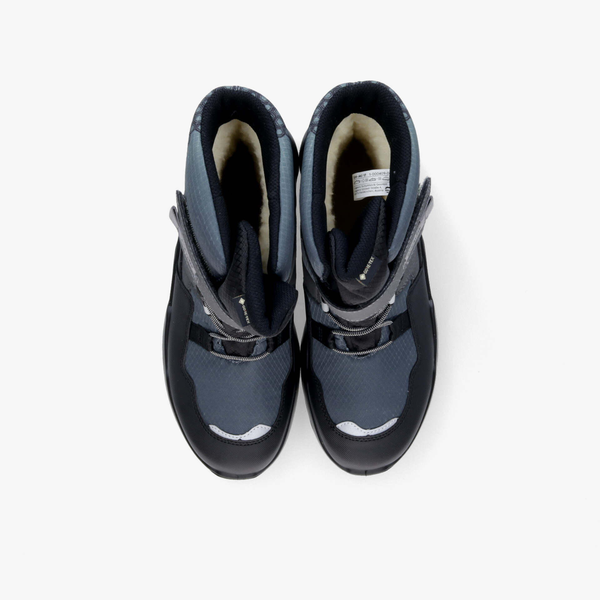 Warme schwarze Winterschuhe mit bequemer Passform und rutschfester Sohle aus robuster Verarbeitung, Draufsicht