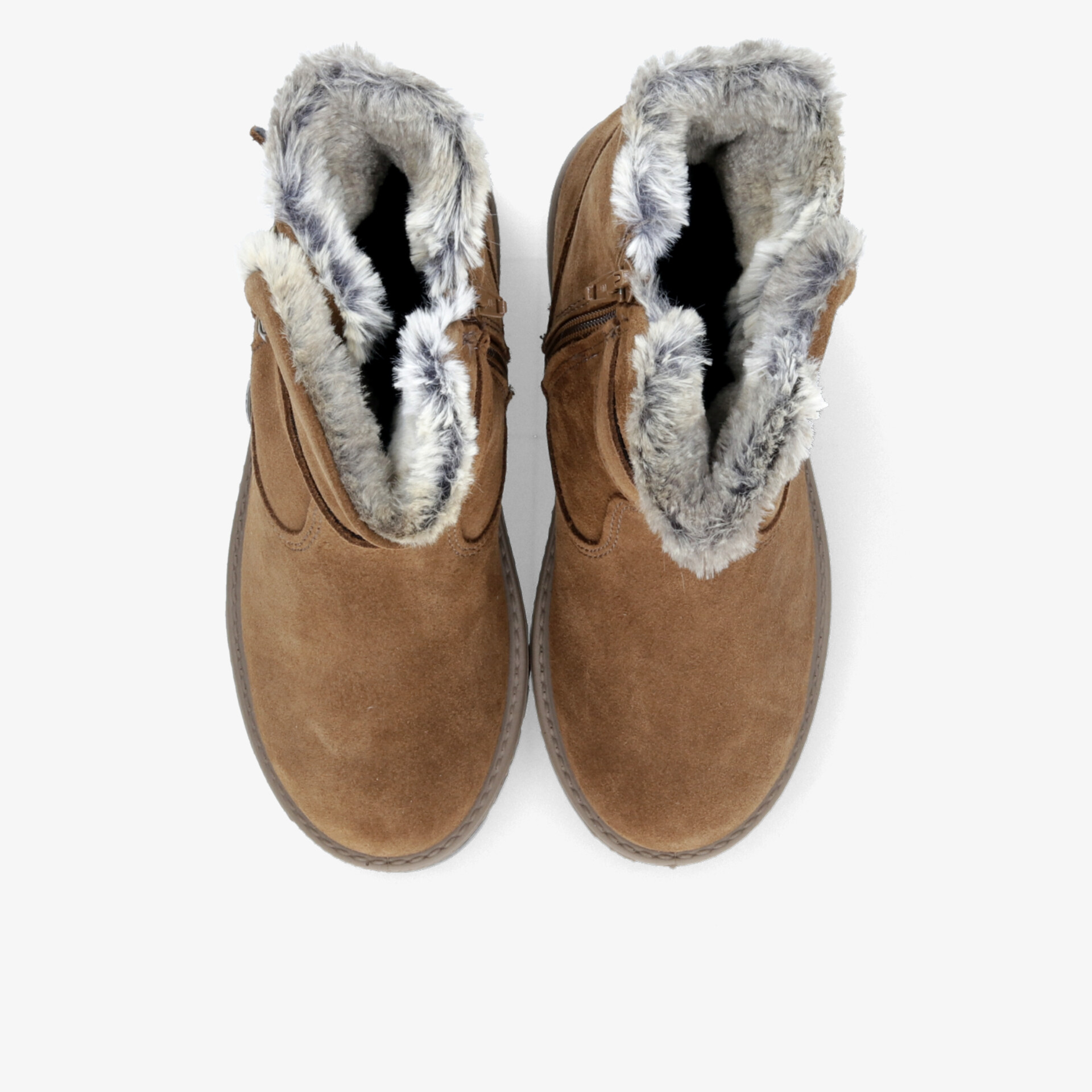 Warme braune Schuhe mit kuscheligem Fellfutter, komfortabel und weich, ideal für kalte Tage