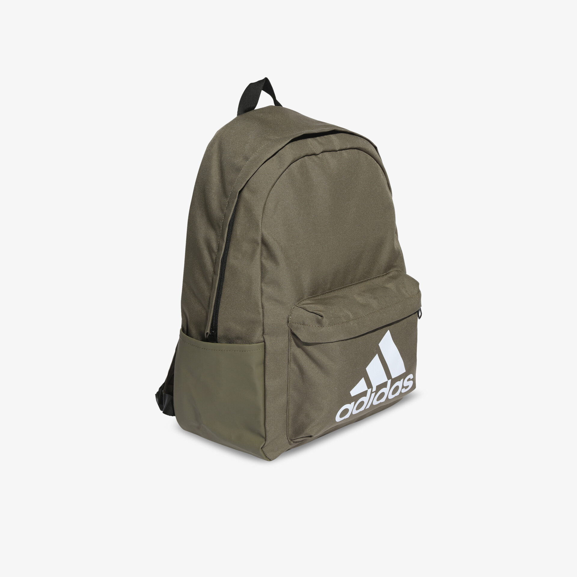 Robuster und geräumiger adidas Rucksack in Olivgrün mit verstellbaren Trägern und praktischem Frontfach