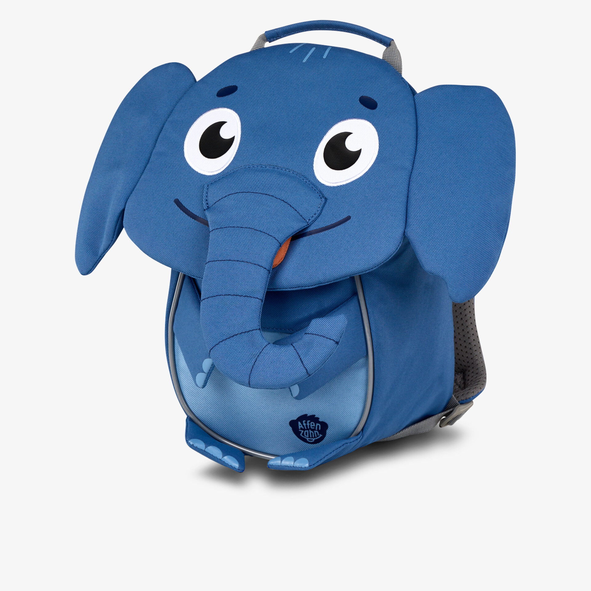 Fröhlicher blauer Elefant Rucksack mit praktischen Funktionen und charmantem Design für Kinder.