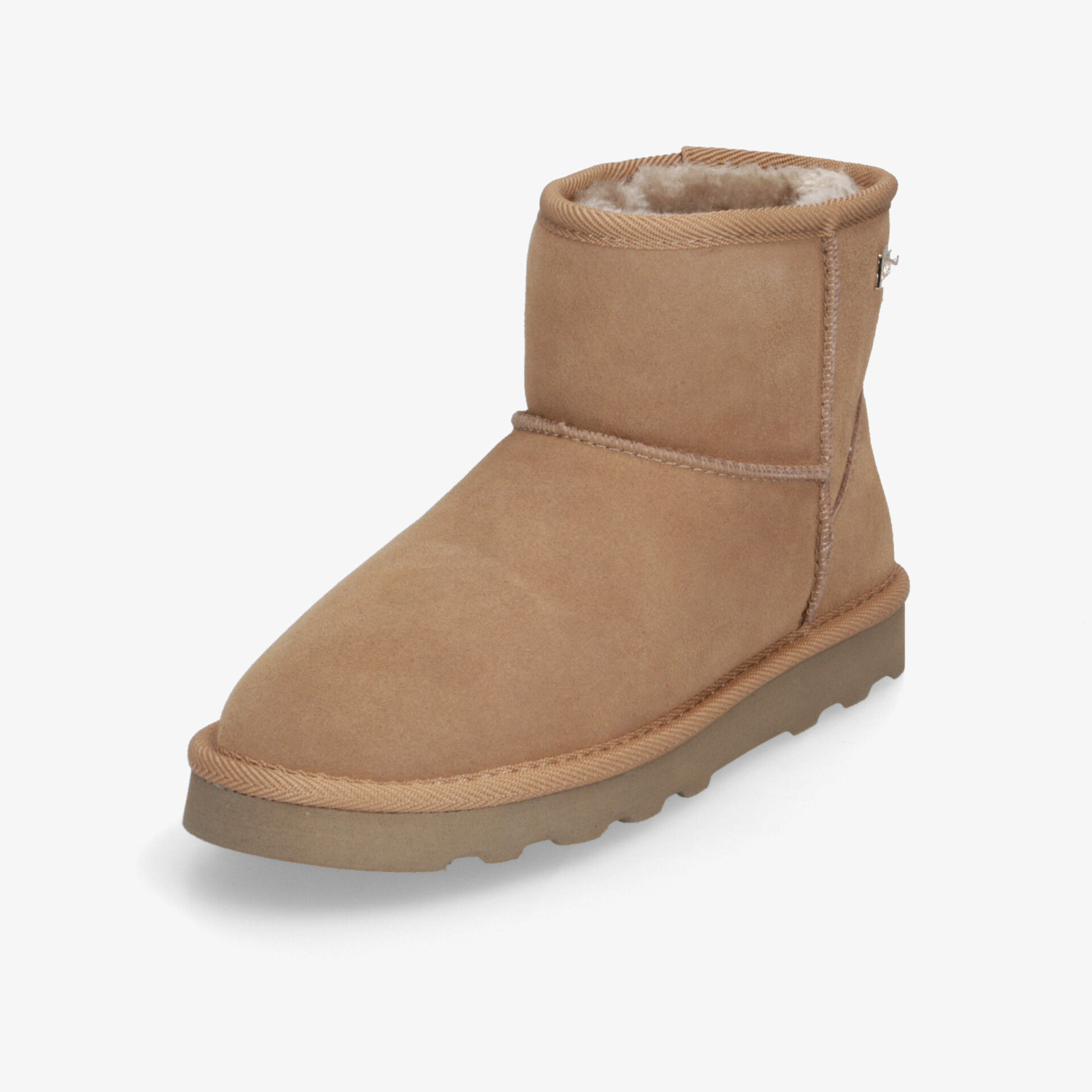 Warmer brauner Stiefel mit weichem Innenfutter und rutschfester Sohle, bequeme und robuste Verarbeitung