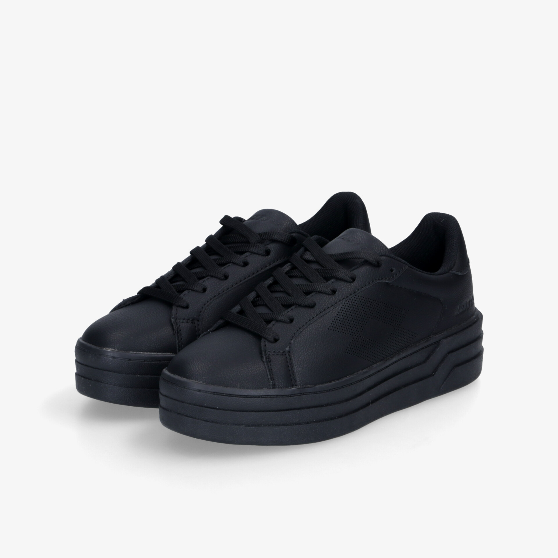 Schwarze Sneaker im Paar mit schnürbarem, modernem Design für hohen Tragekomfort und robuste Verarbeitung