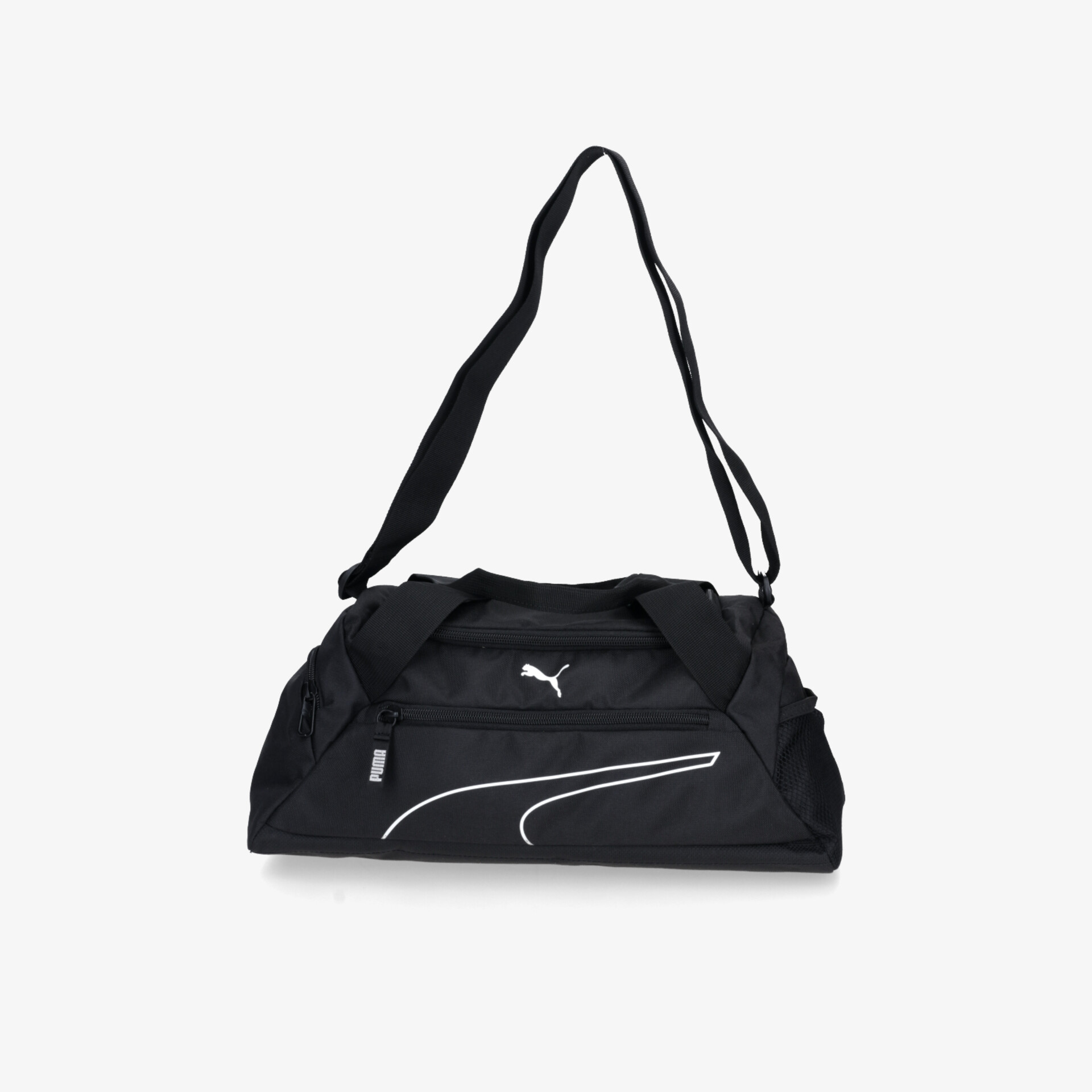 Sportliche schwarze Schultertasche mit verstellbarem Gurt und großzügigem Stauraum, robust und funktional
