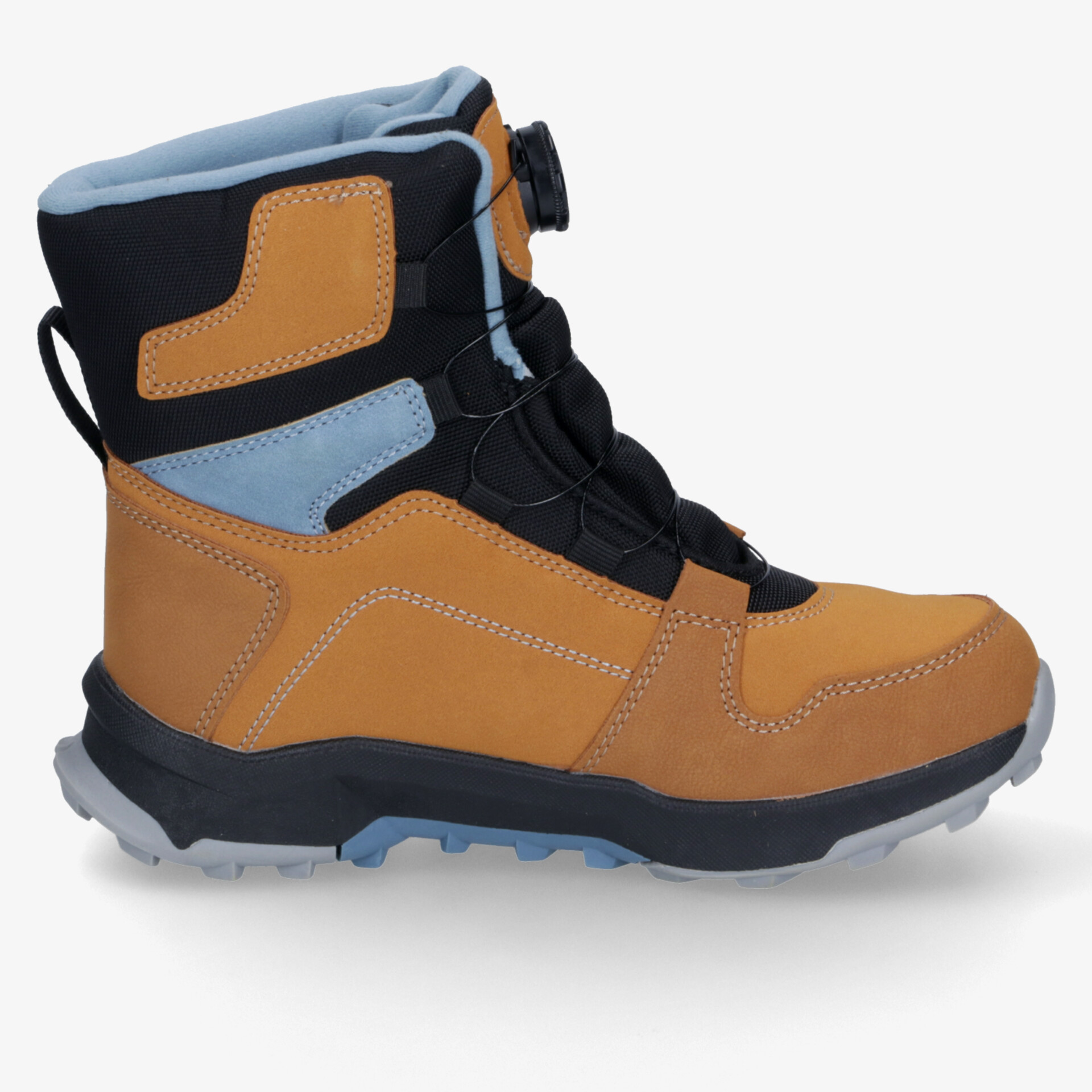 Strapazierfähiger Outdoor-Stiefel mit isolierender Fütterung und rutschfester Sohle für kalte Tage.