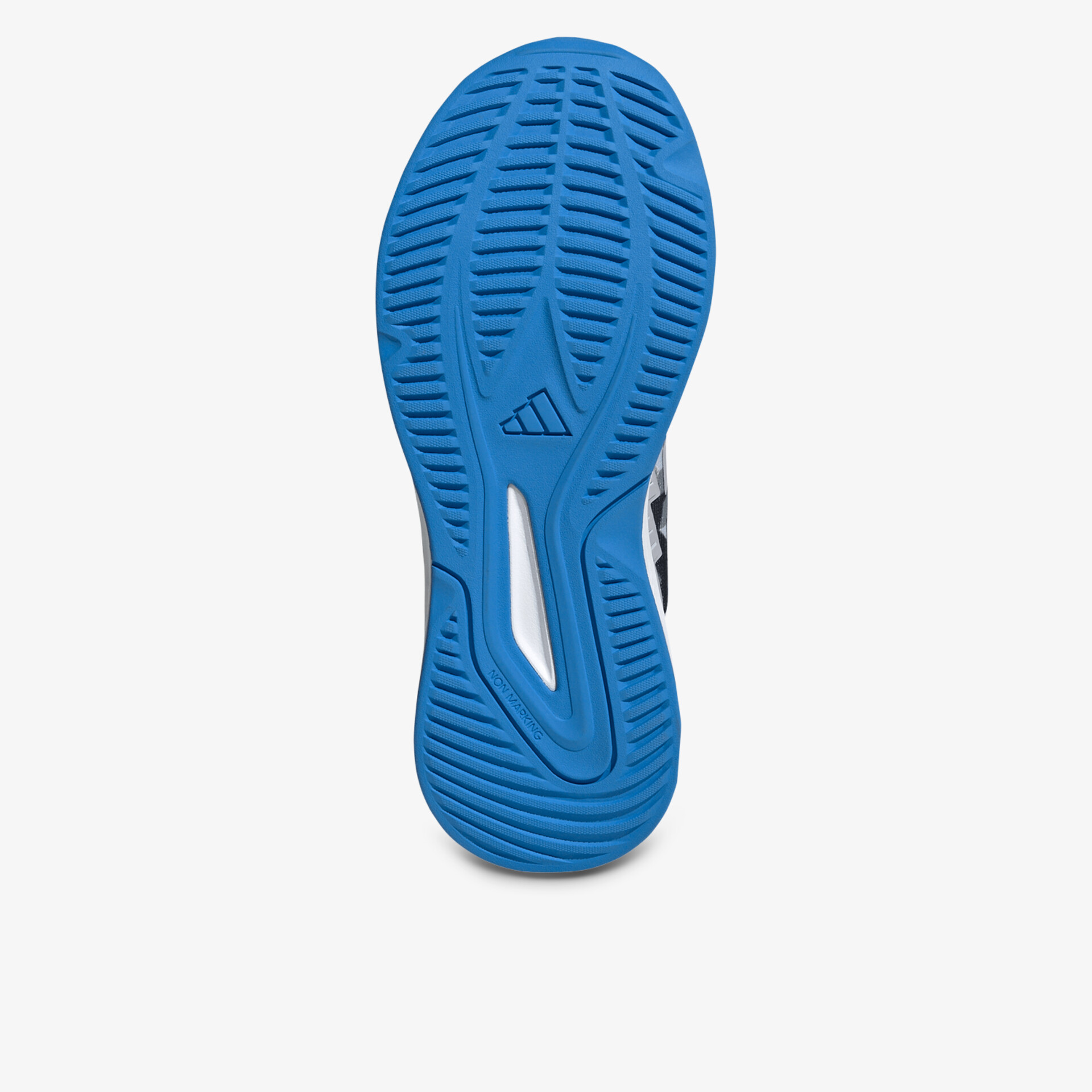 Rutschfeste blaue Laufsohle mit markantem Profil für optimalen Halt und Flexibilität