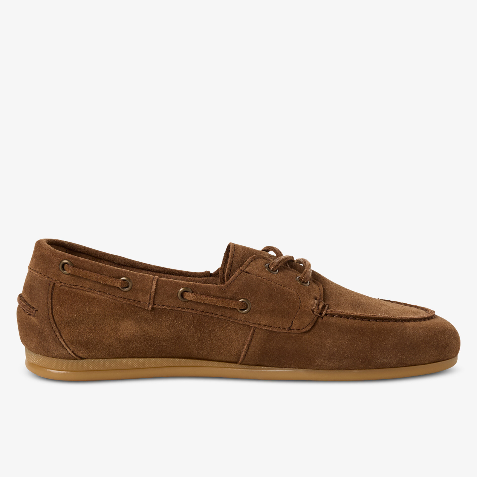 Eleganter brauner Bootsschuh aus weichem Veloursleder mit klassischer Schnürung und flexibler Sohle