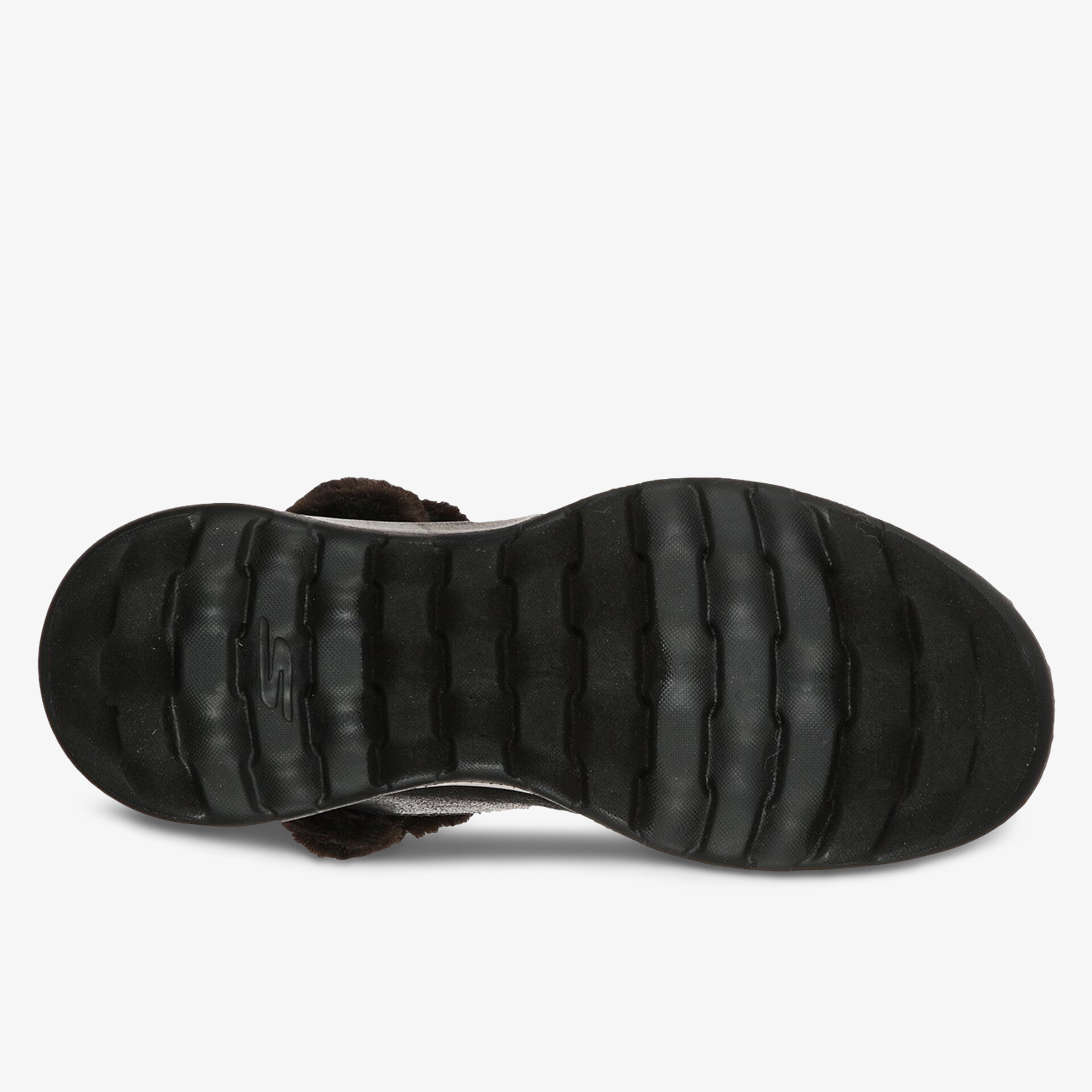 Robuste, große schwarze Schuhsohle mit rutschfestem Profil, ideal für sicheren Halt und Komfort