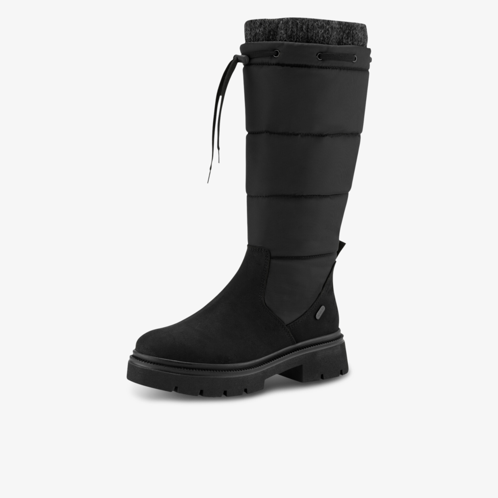 Warmer Winterstiefel mit hohem Schaft und robuster Profilsohle für sicheren Halt bei nassem Wetter