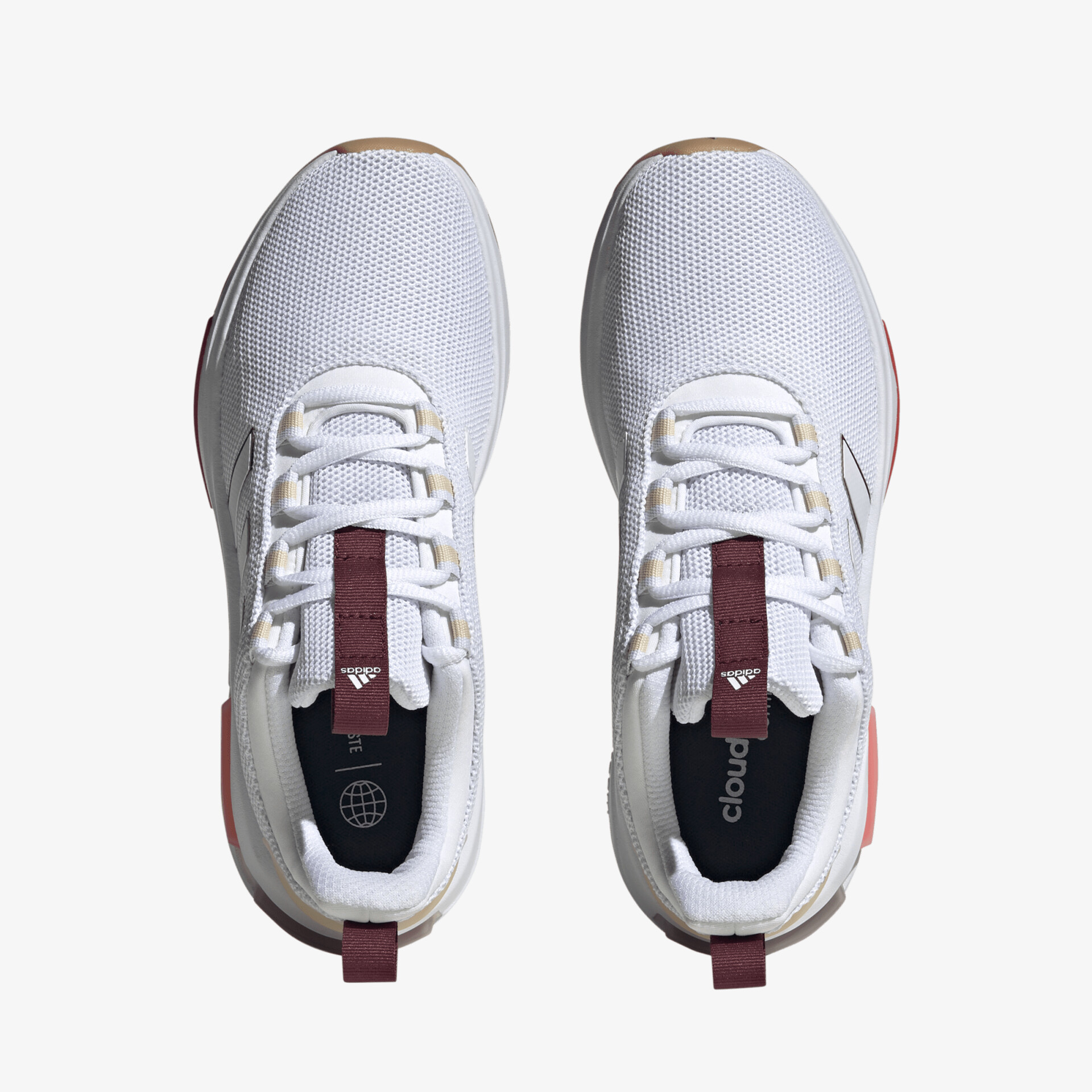 Bequeme Sneakers aus atmungsaktivem Material mit modernem Design in Weiß, ideal für Sport und Freizeit.