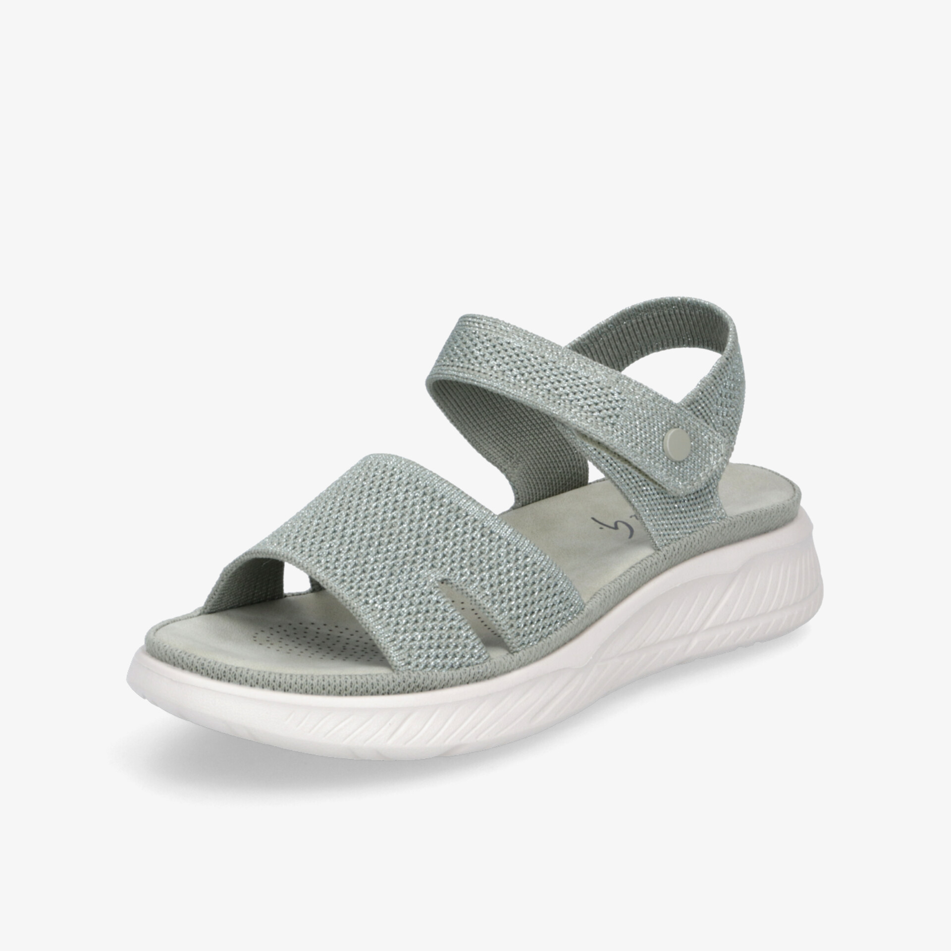 Komfortable graue Sandale mit weicher, rutschfester Sohle und verstellbarem Riemen für optimale Passform