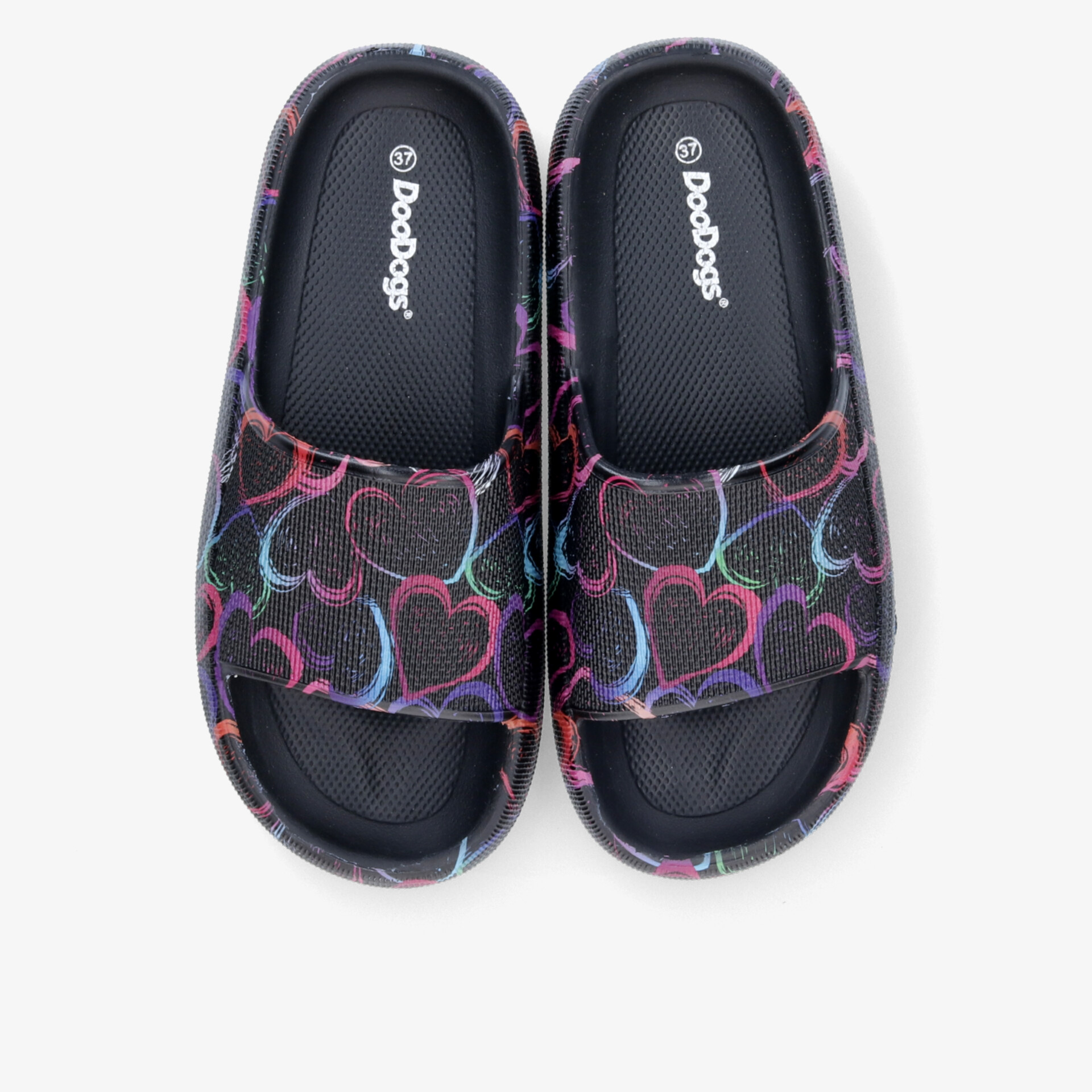 Bequeme, leichte und rutschfeste Badelatschen mit atmungsaktivem Material und farbenfrohem Herzmotiv