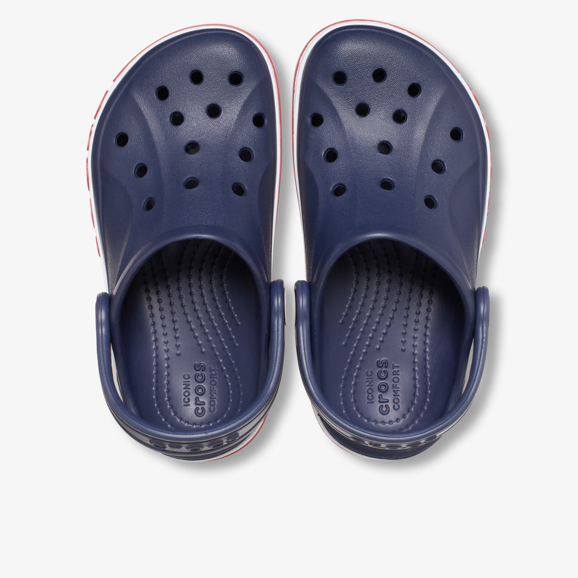 Bequeme blaue Crocs Schuhe mit atmungsaktiven Löchern und rutschfester Sohle in leichter Ausführung