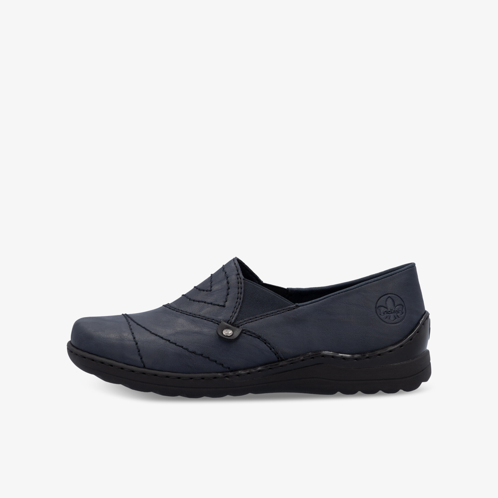 Bequemer dunkelblauer Slipper mit rutschfester Sohle und flexiblem Material für hohen Tragekomfort im Alltag