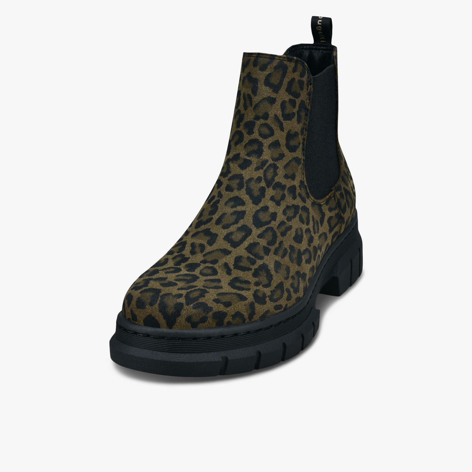 Robuster Chelsea Boot mit Leopardenmuster, elastischen Einsätzen und rutschfester Profilsohle für bequemen Halt