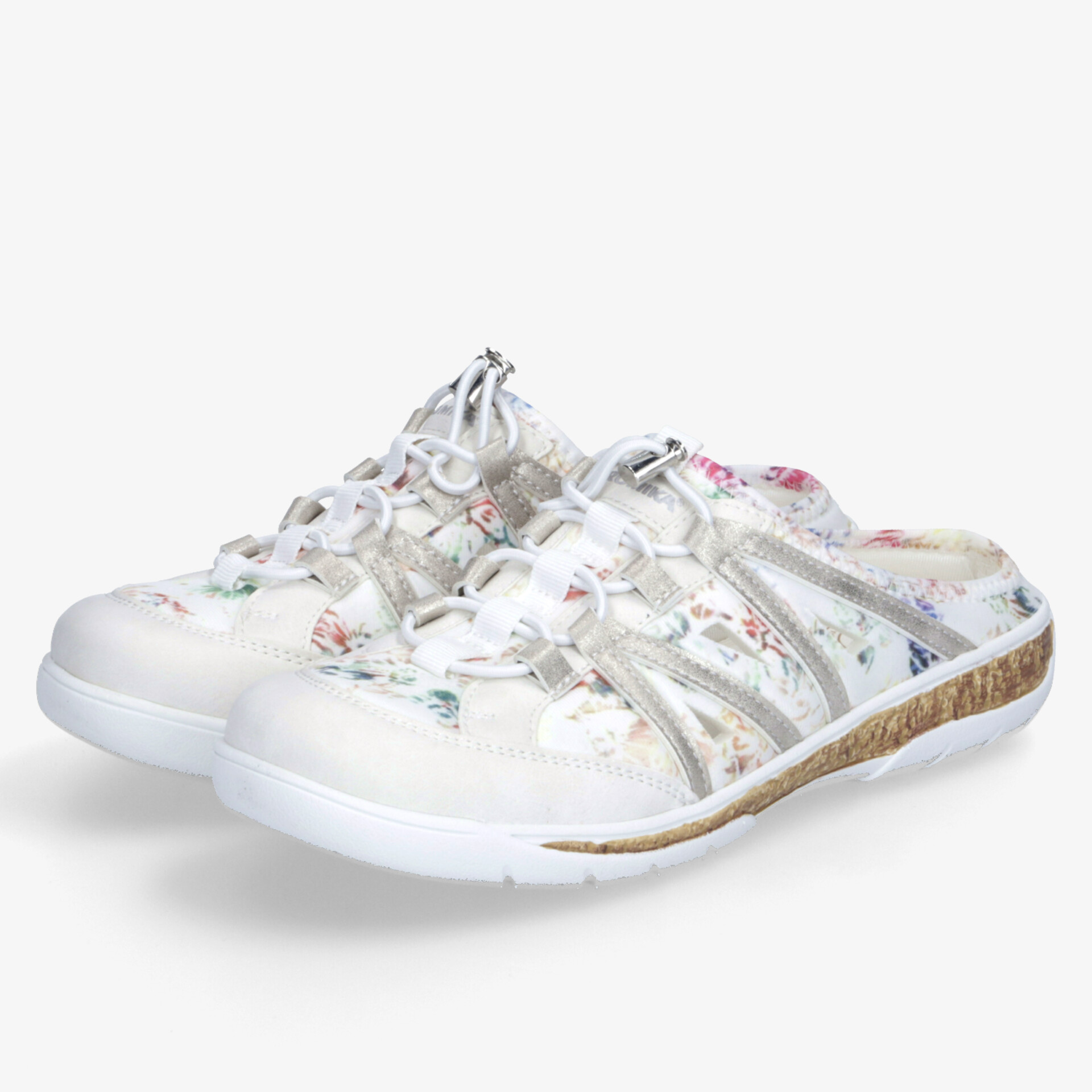 Bequeme offene Freizeitschuhe mit Blumenmuster, leichter Stoff und rutschfeste Sohle für hohen Tragekomfort