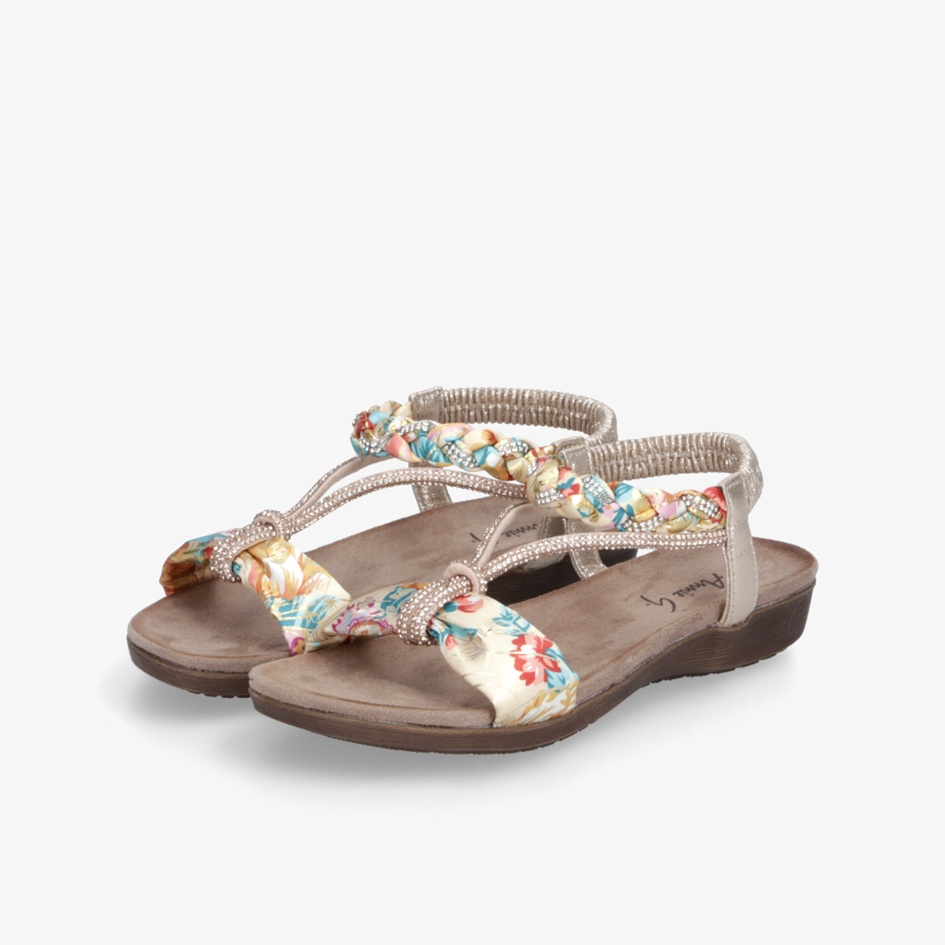 Leichte Sandalen mit verstellbaren Riemen und floralem Muster, komfortabel und modisch für warme Tage