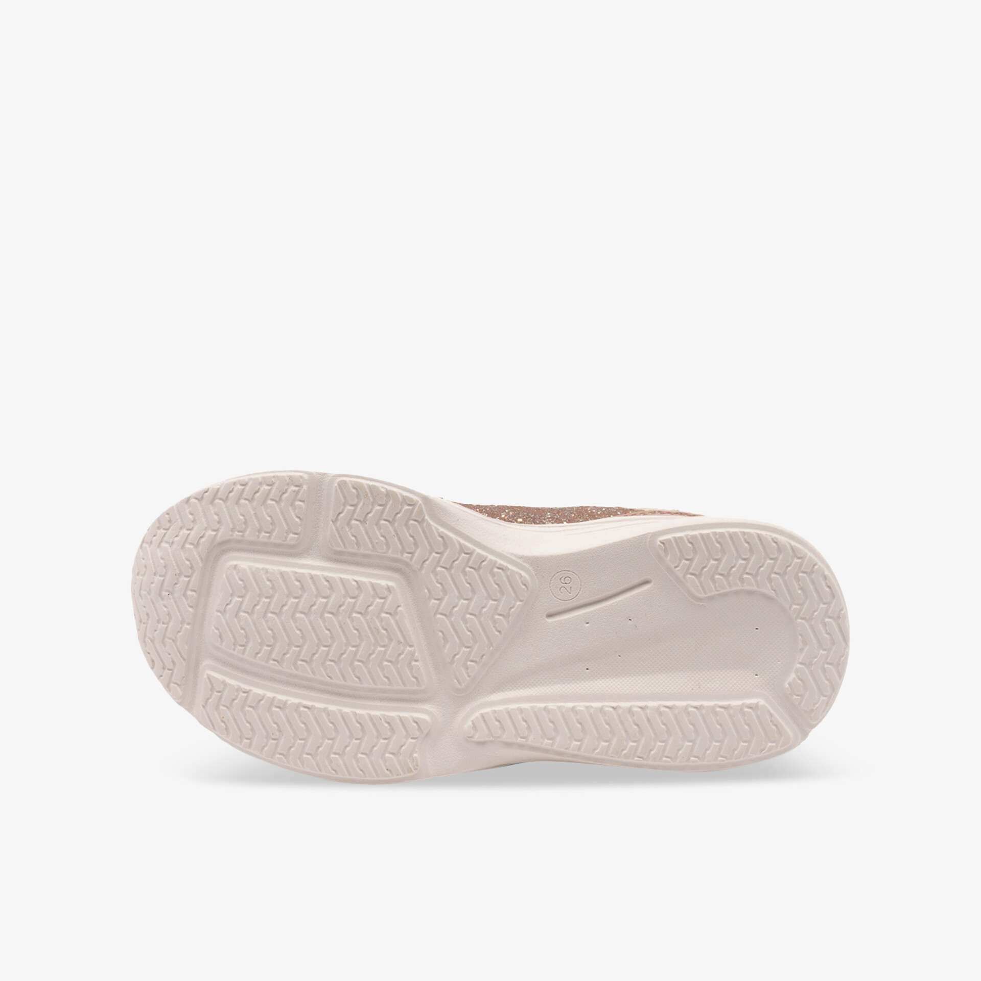 Sohle eines Schuhs mit robustem Profil für sicheren Halt und lange Lebensdauer, detailreiche Rutschfestigkeit sichtbar