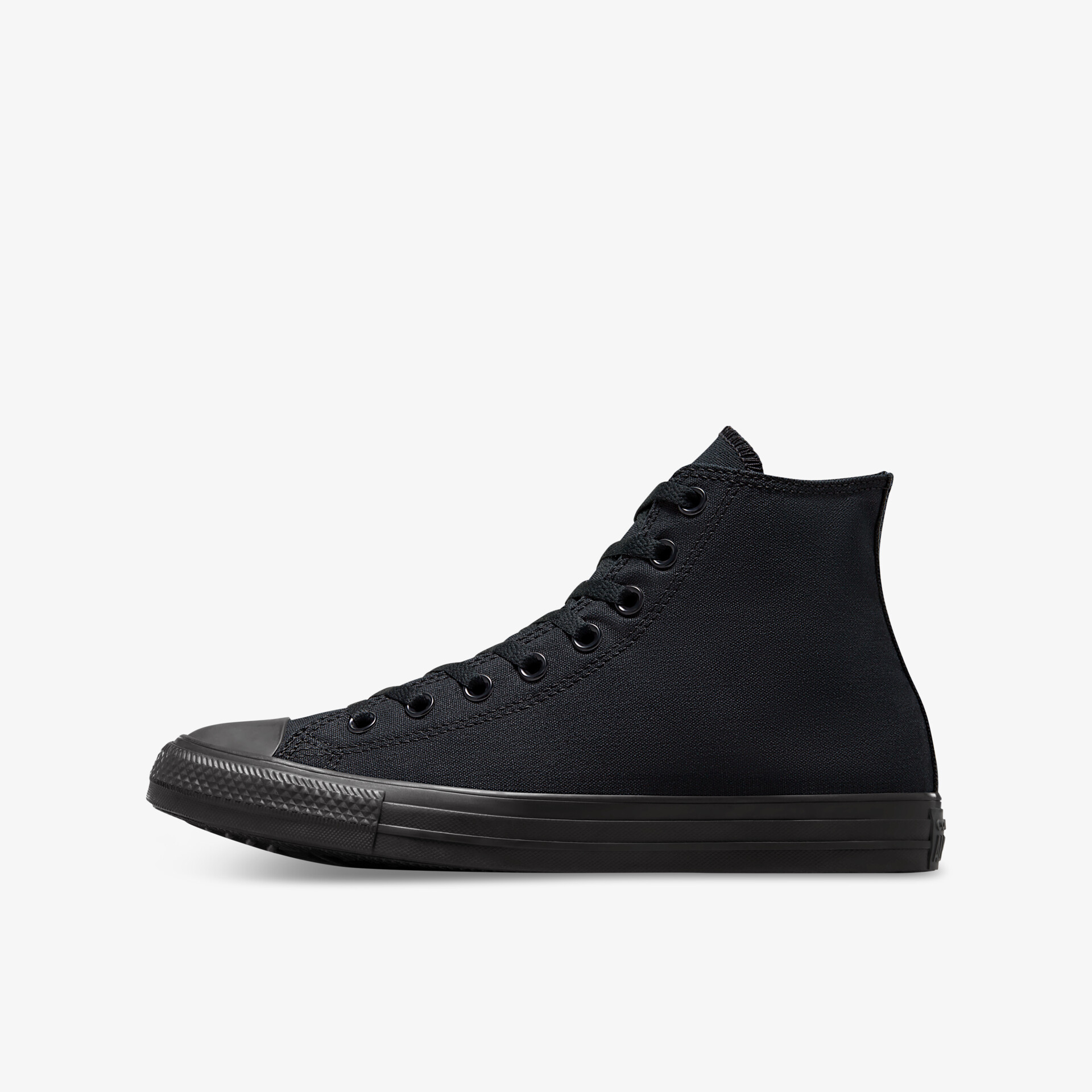 Eleganter schwarzer High-Top Sneaker mit zeitlosem Design und robuster Konstruktion für vielseitigen Einsatz.