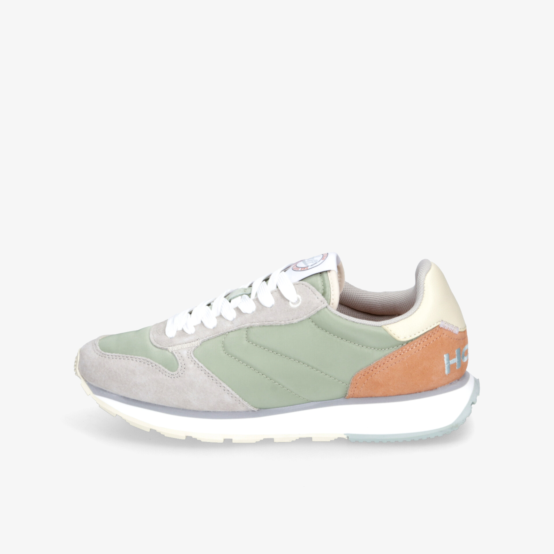 Leichter Sneaker in Grün und Beige mit flexibler Sohle und modernem, komfortablem Design