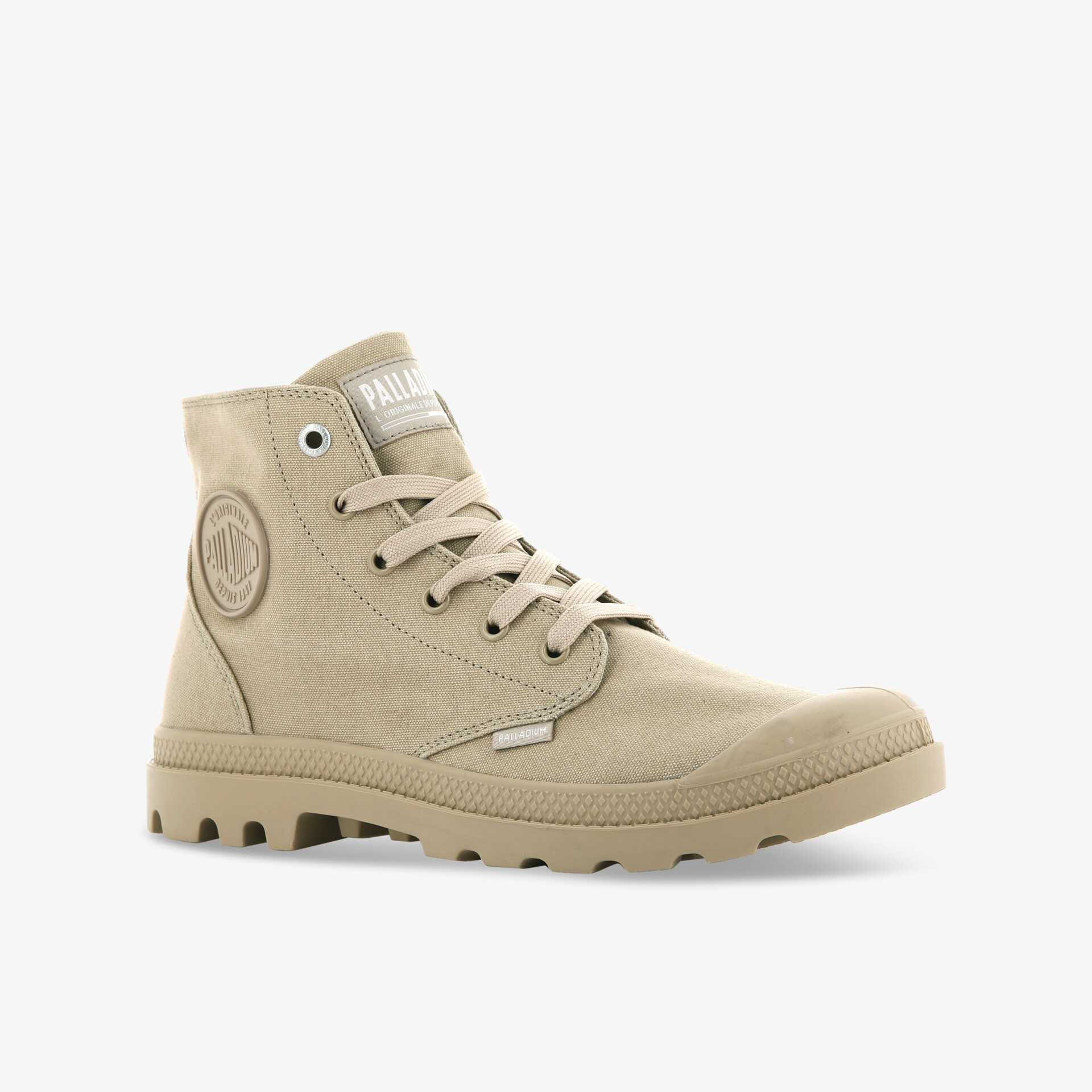 Beiger Schnürstiefel mit robustem Design und rutschfester Sohle für stilvollen Komfort im Alltag