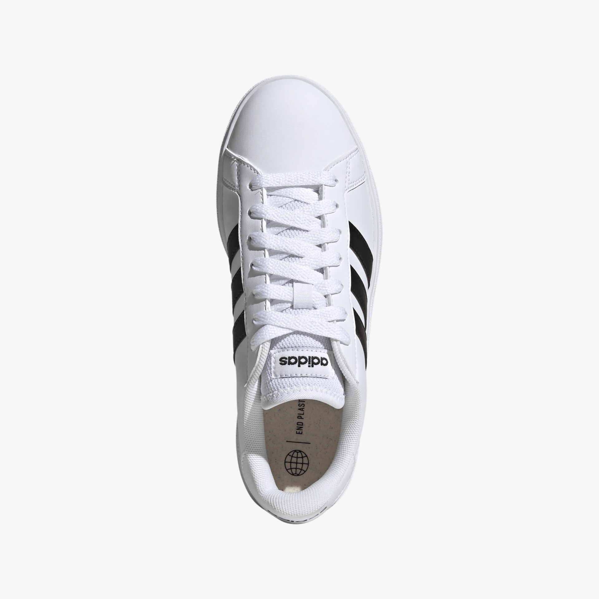 Moderner Sneaker mit weißem Design und markanten Streifen, ideal für Alltag und Freizeitaktivitäten.