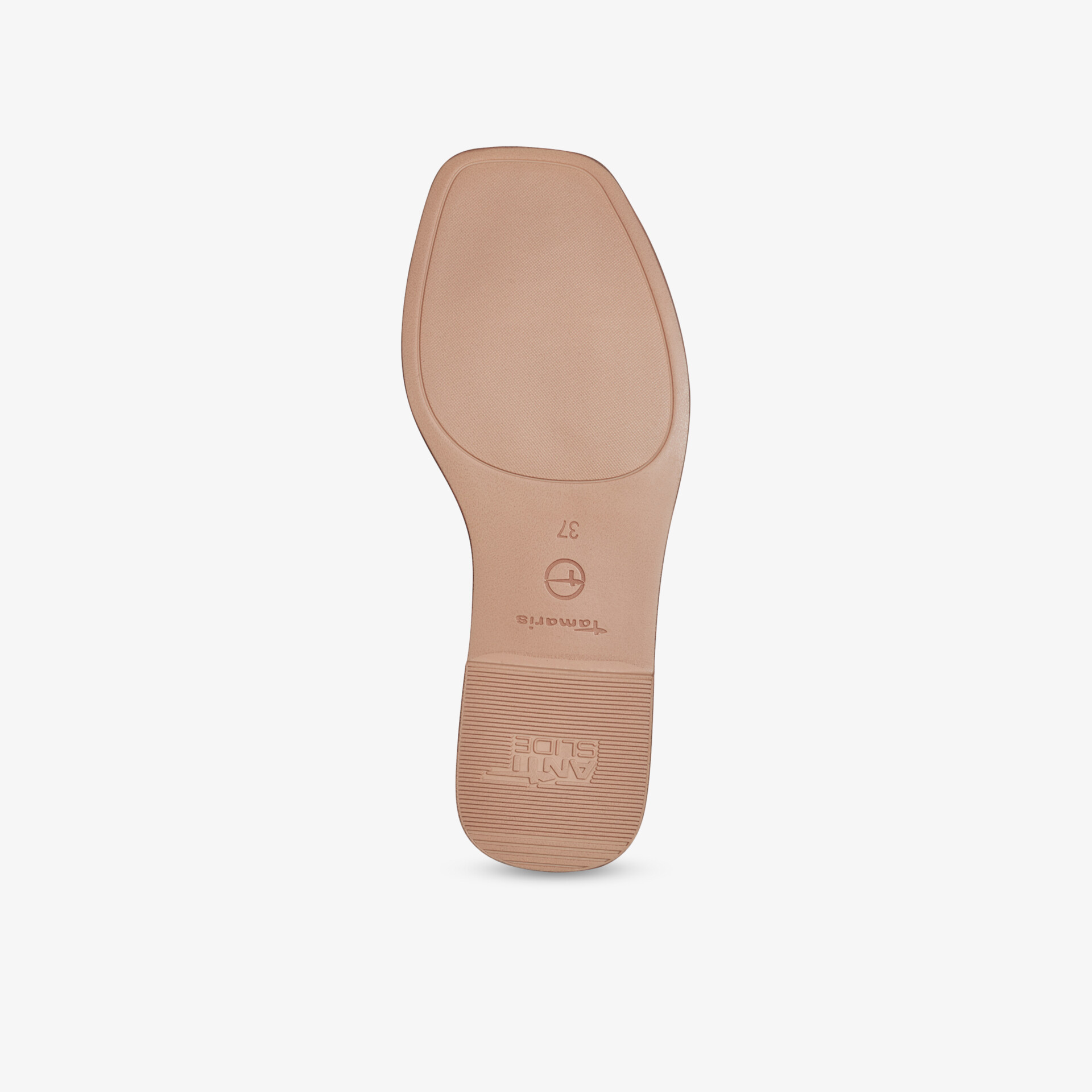 Glatte, hochwertige Schuhsohle in Naturbeige mit rutschfester Oberfläche und ergonomischer Form