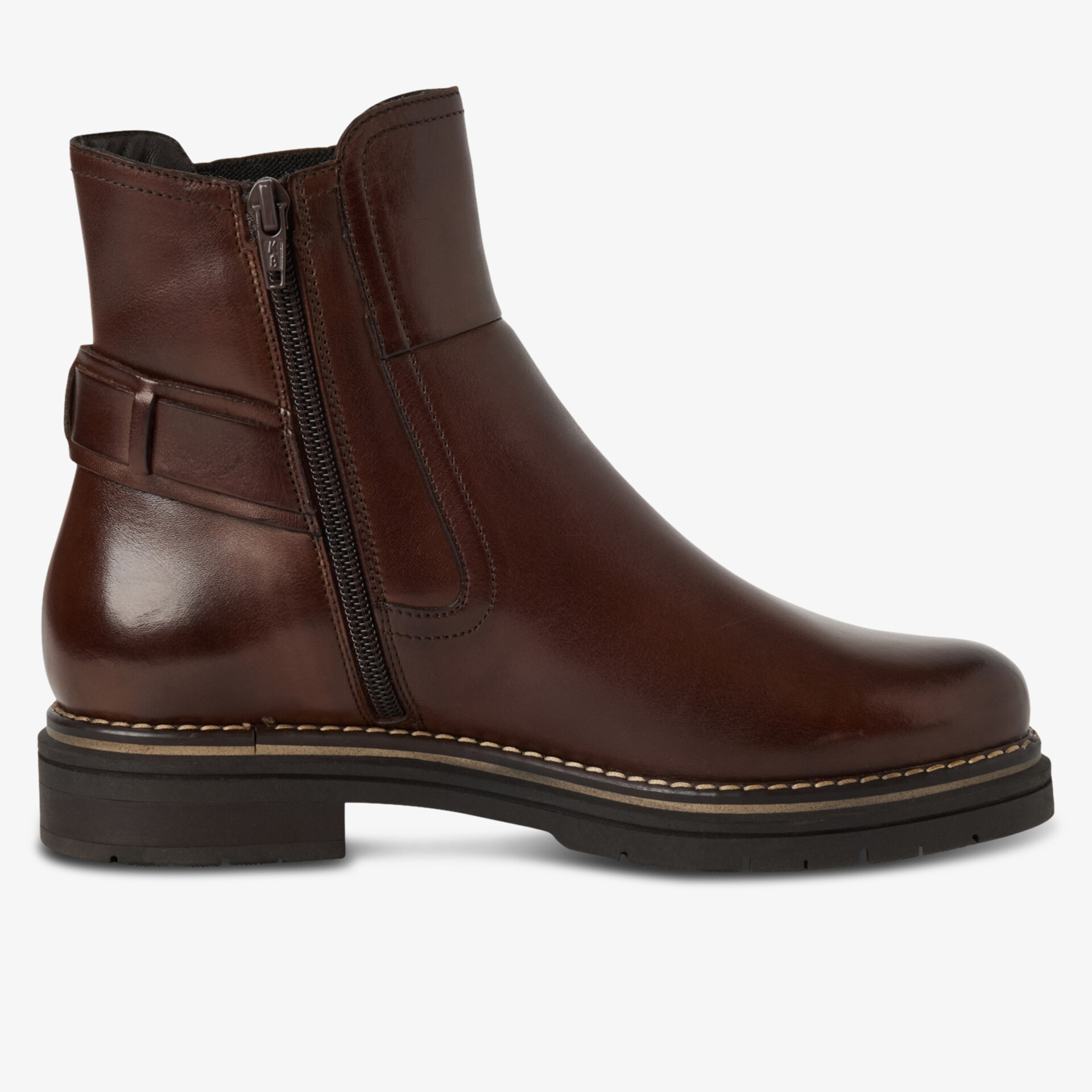 Robuster Stiefel aus hochwertigem Leder mit praktischem Reißverschluss und strapazierfähiger Sohle in klassischem Design