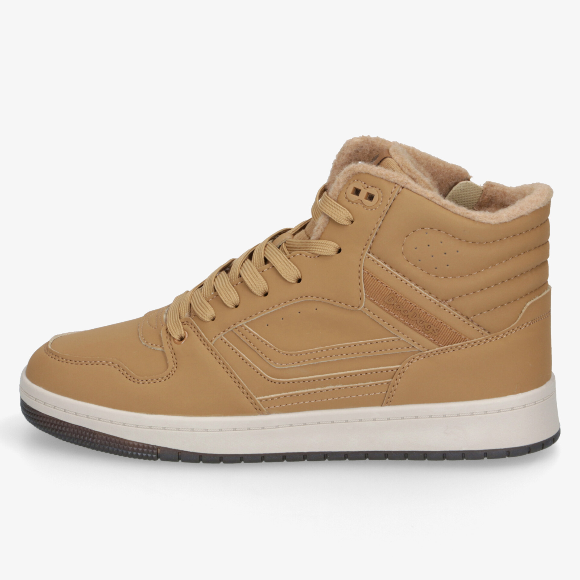 Beiger High-Top Sneaker elegant seitlich mit bequemer Polsterung und robuster, rutschfester Sohle