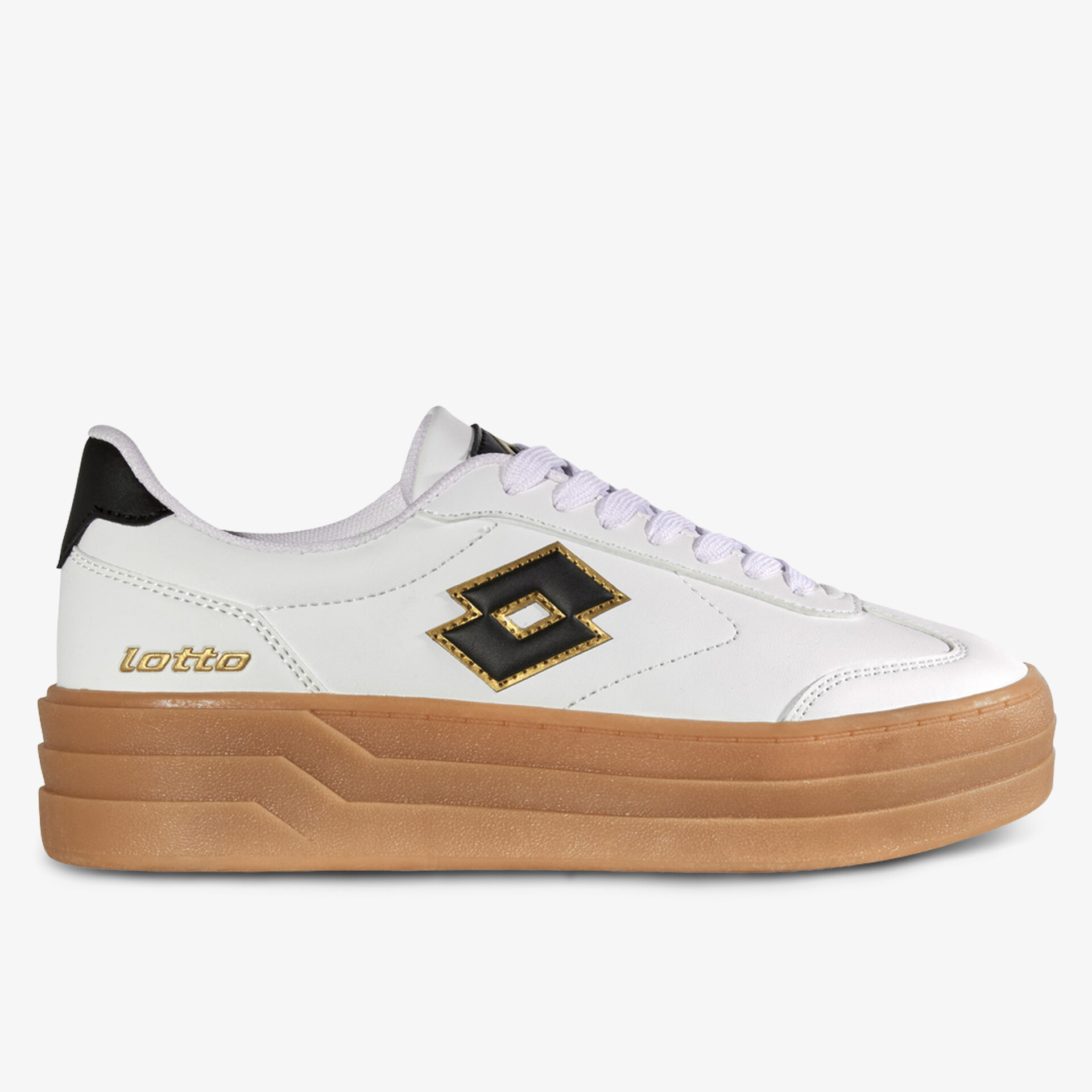Moderner Sneaker mit kontrastierender Gummisohle und stilvollem Logo-Design.