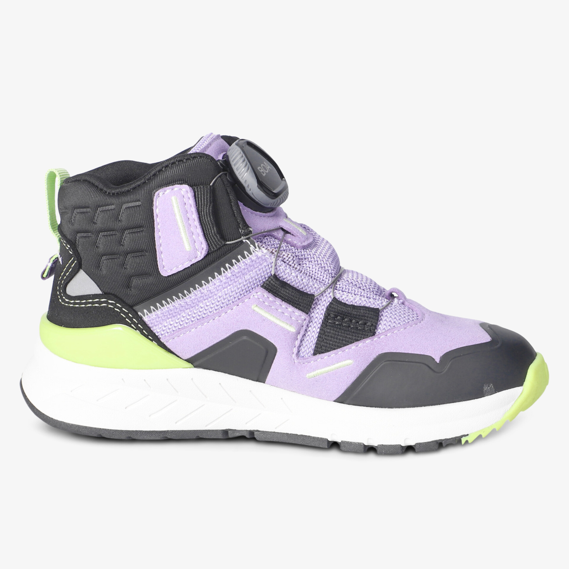 Sportlicher Sneaker mit hohem Schaft in Lila und Schwarz, bequeme Polsterung und rutschfeste Sohle