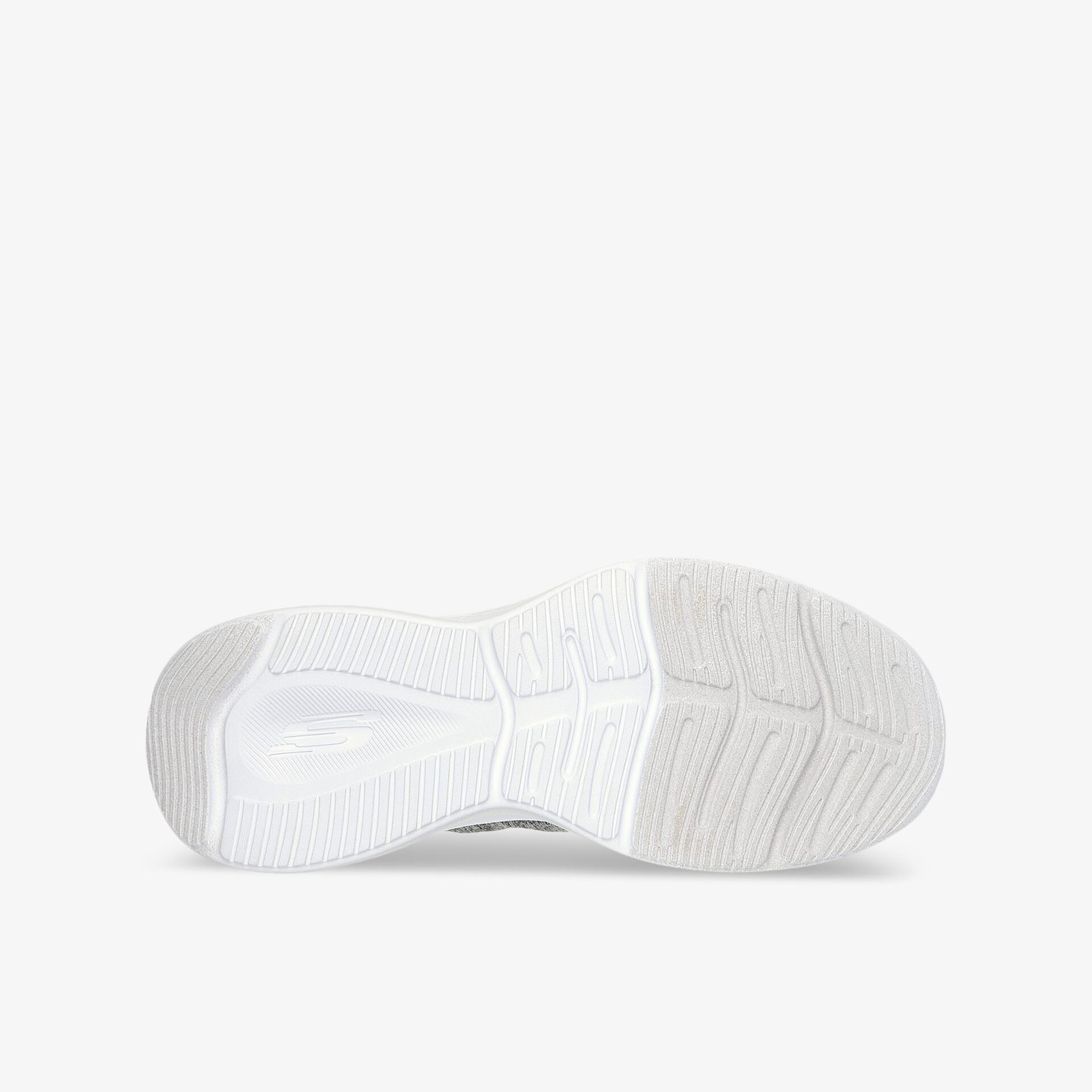 Weiße Schuhsohle mit profiliertem Muster für optimale Rutschfestigkeit und hohen Komfort