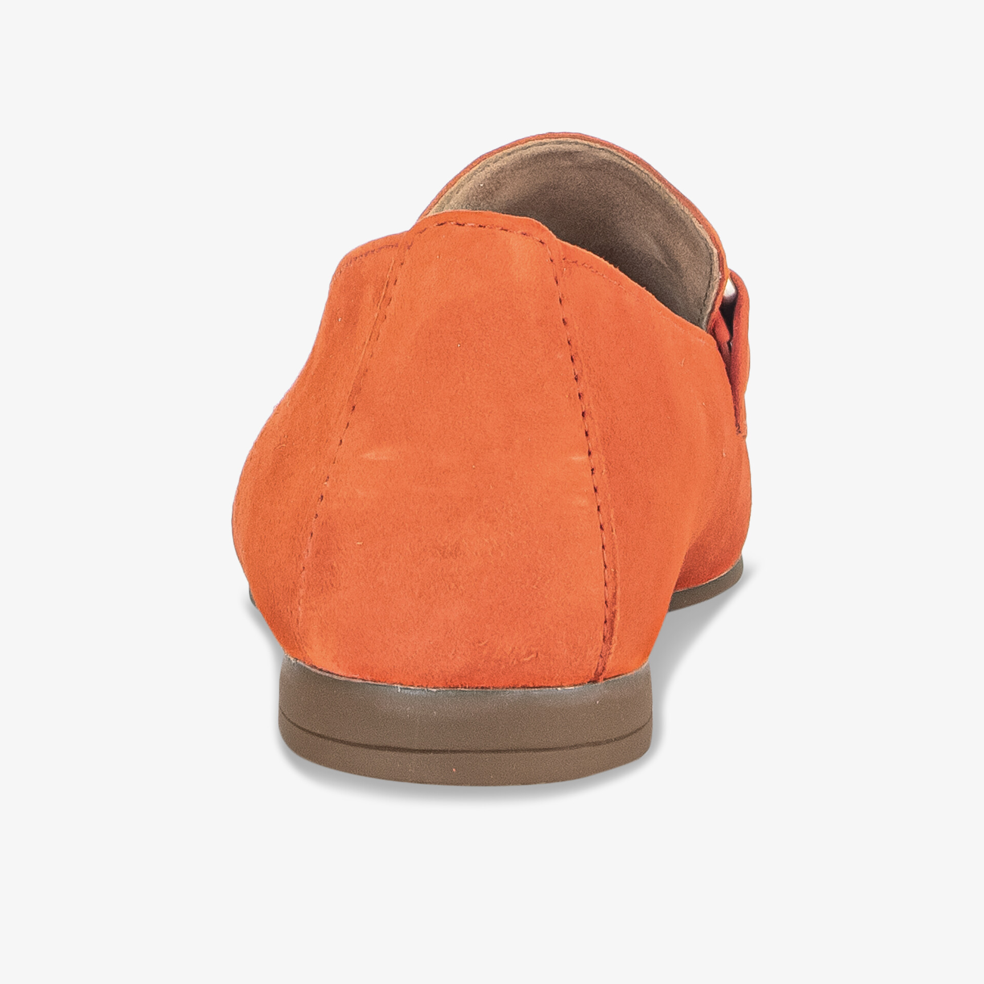 Orange Wildleder Schuh mit elegantem Design und rutschfester Sohle, perfekte Kombination aus Komfort und Stil.