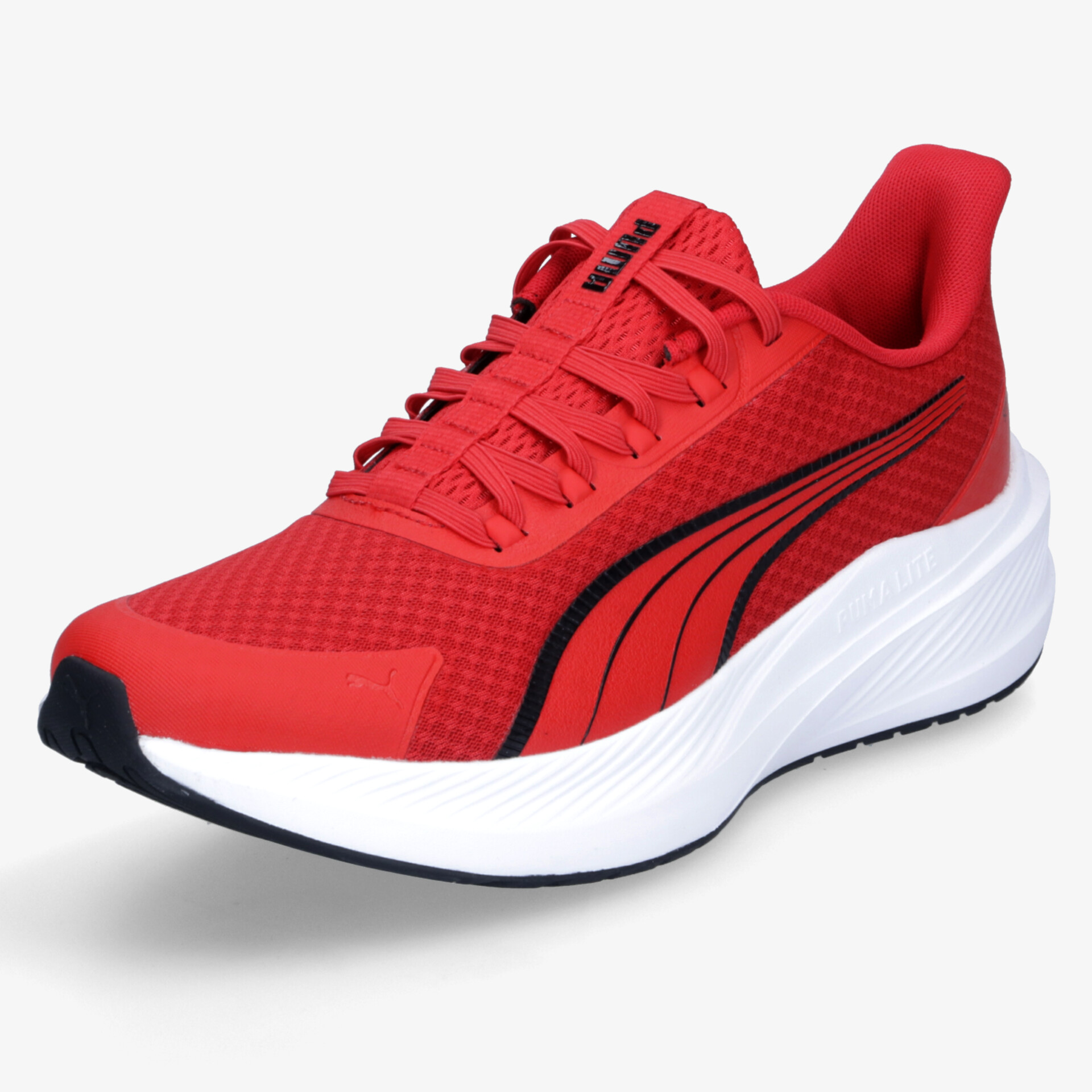 Sportlicher roter Sneaker mit atmungsaktivem Mesh, stoßdämpfender Sohle und dynamischem Design